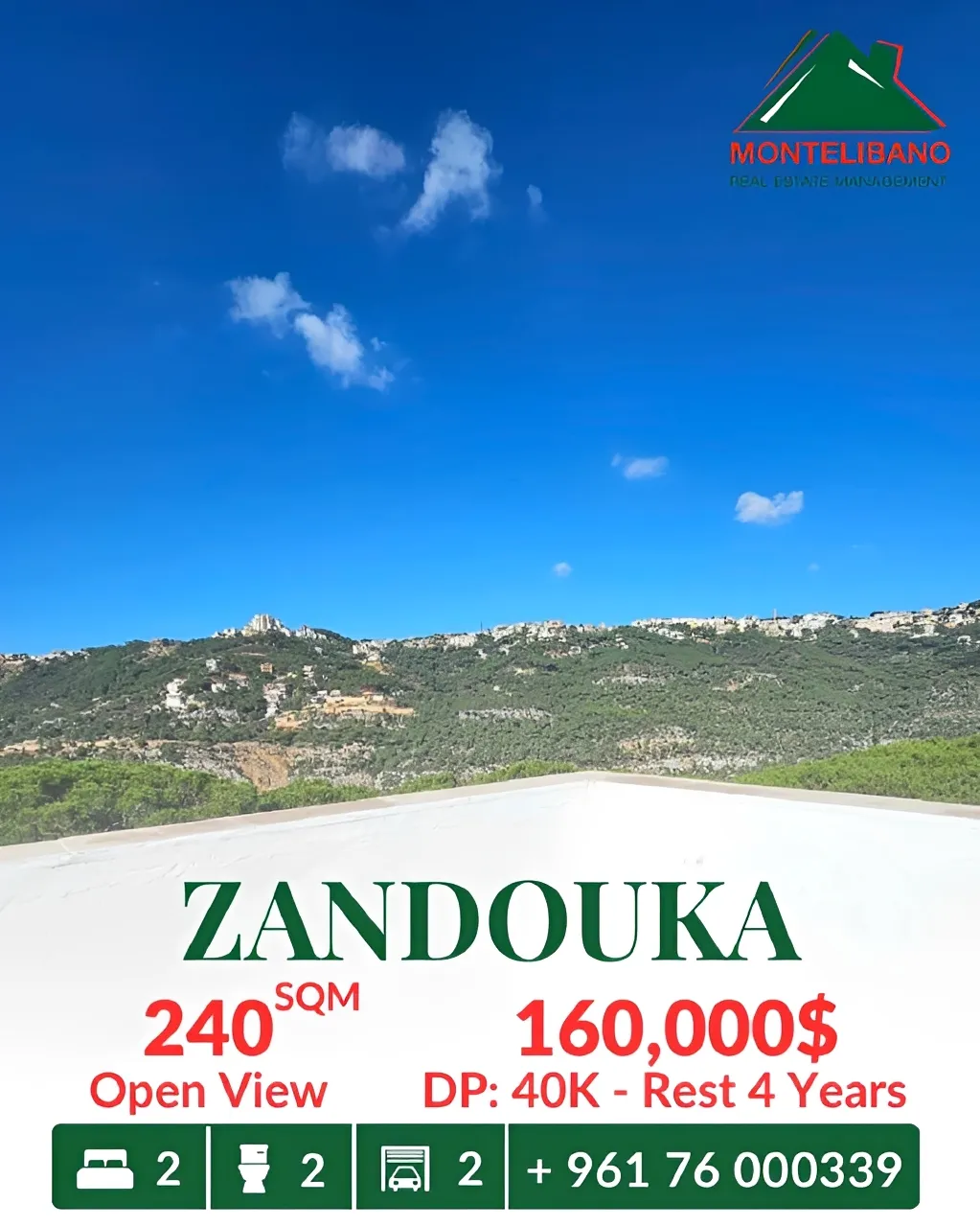 Apartment for sale in Zandouqa, Lebanon - 1 bed, 2 bath