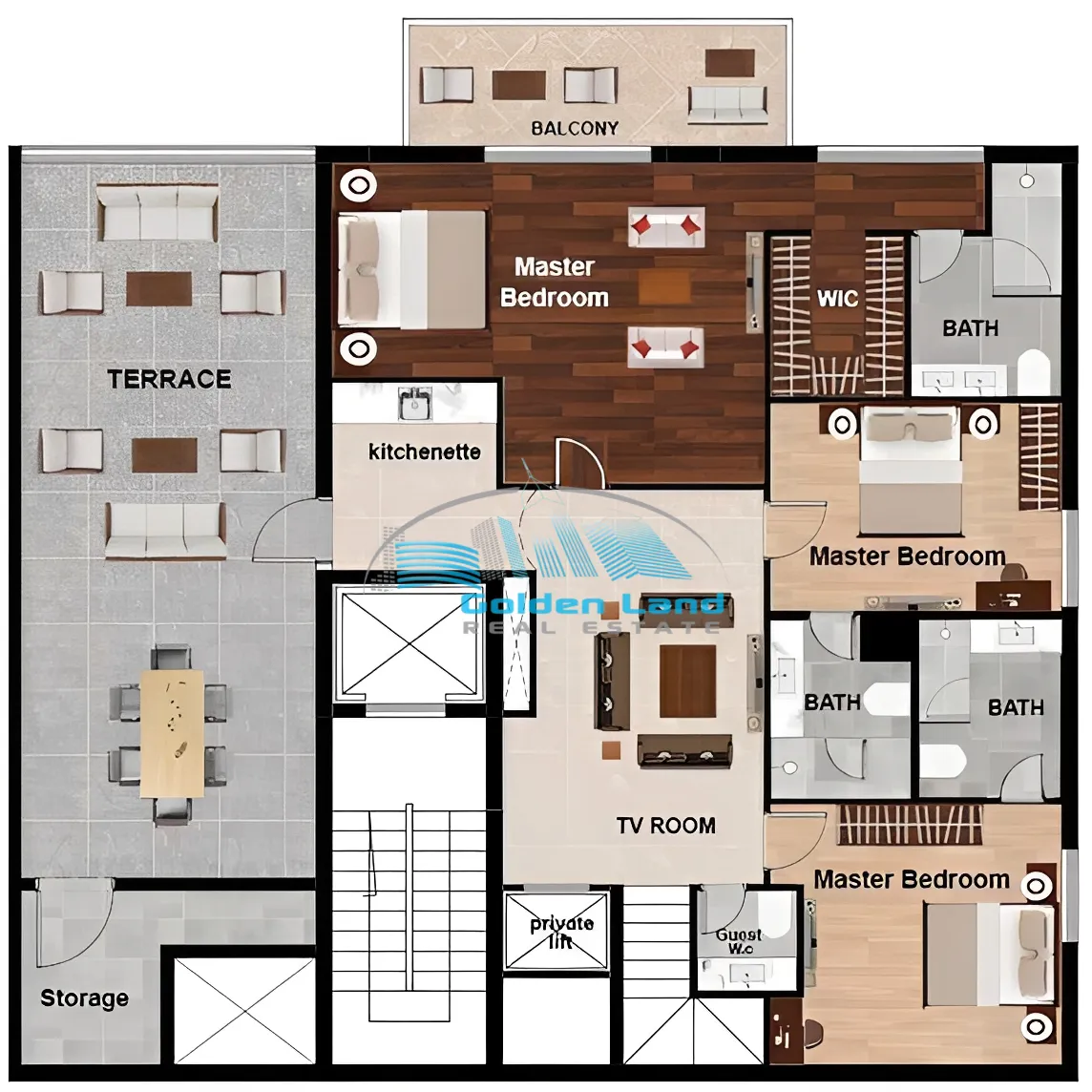 Triplex for Sale in Yarzeh Baabda, Lebanon - 4 bed, 7 bath
