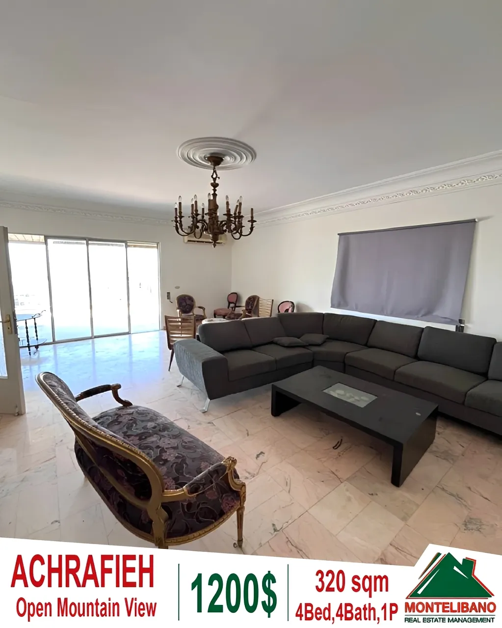 Apartment for Rent in Achrafieh, Beirut, Lebanon - 4 bed, 4 bath