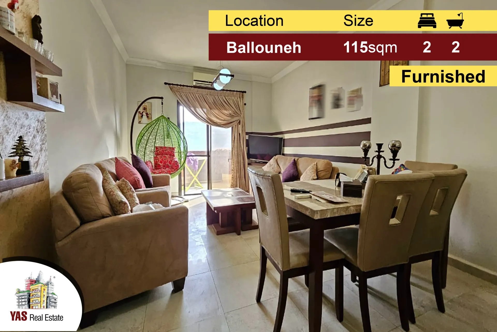 Apartment for Sale in Ballouneh - 2 bed, 2 bath