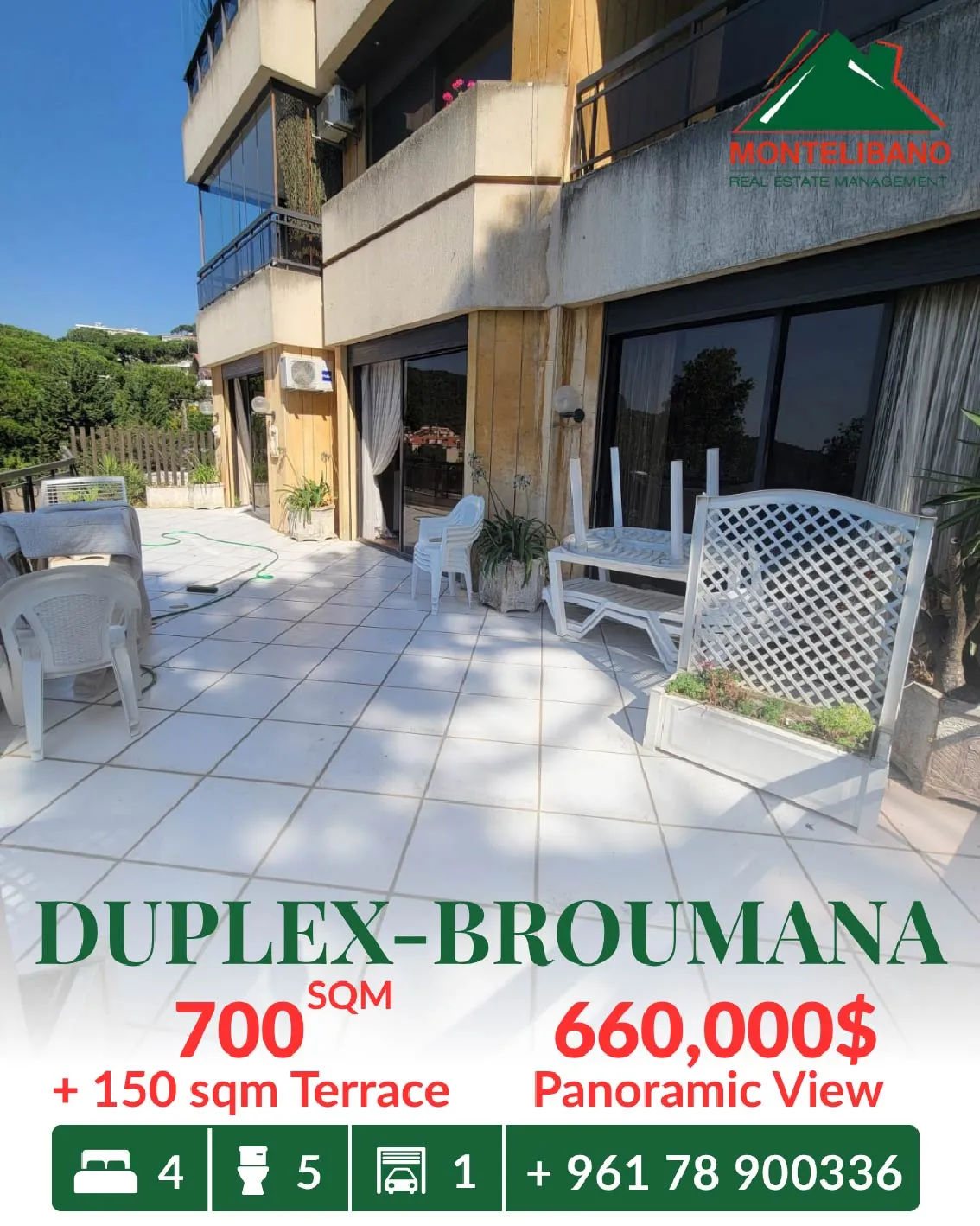 Duplex for sale in Broummana