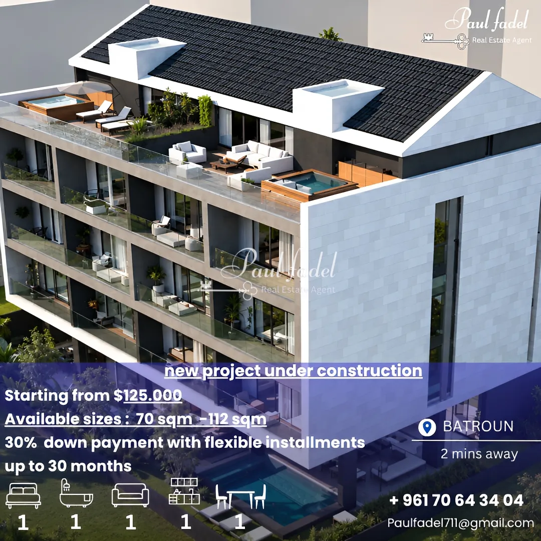 Apartment for sale in Batroun, lebanon