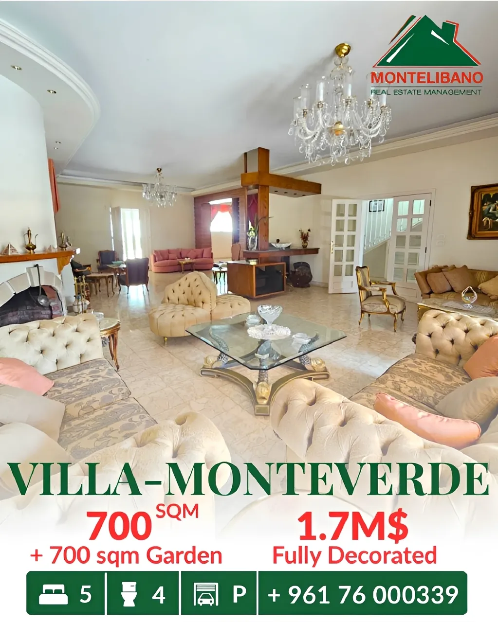 Villa for sale in Monteverde Main Street، Lebanon - 5 bed, 4 bath