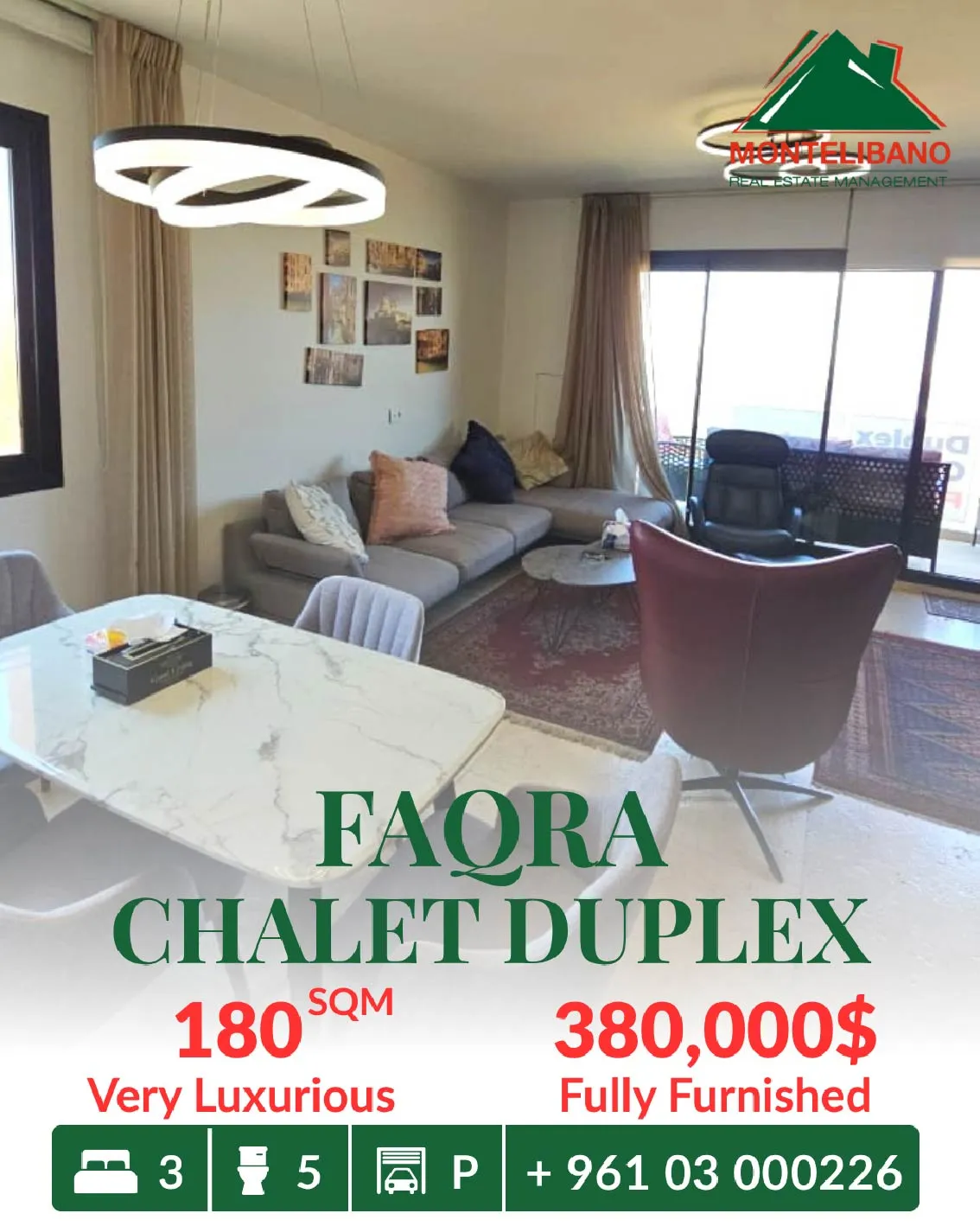Duplex for sale in Faqra, Lebanon