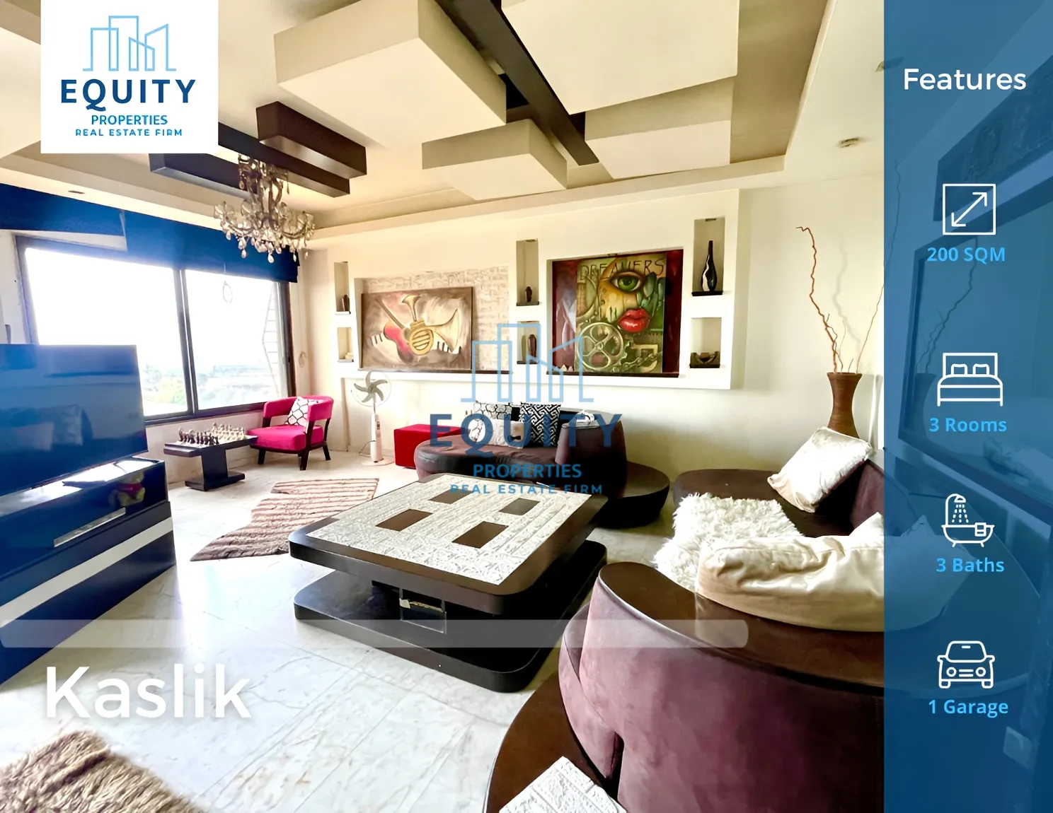 Apartment for rent in Kaslik, Lebanon - 3 bed, 3 bath