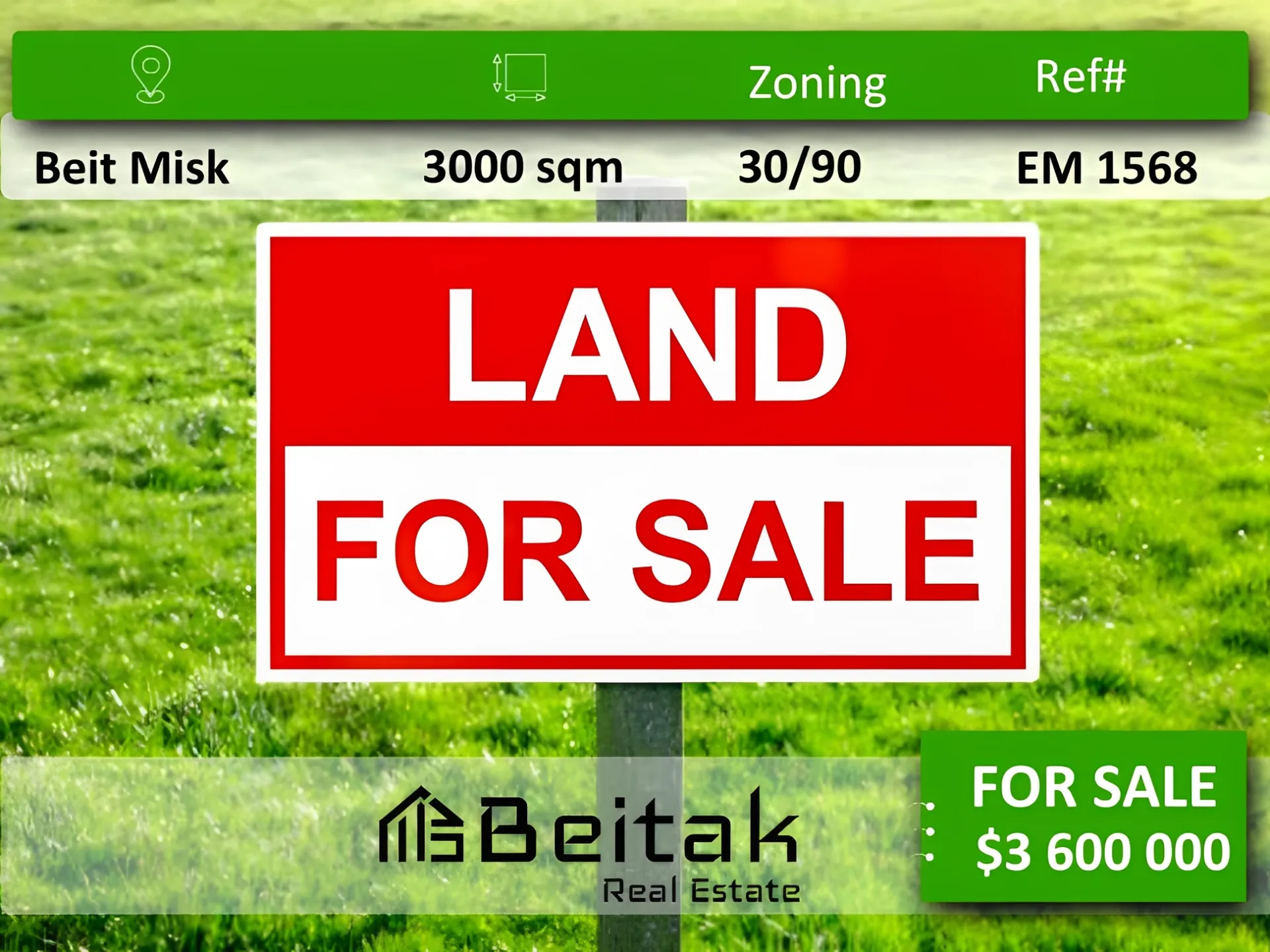 Residential Land for sale in Beit Misk، Lebanon