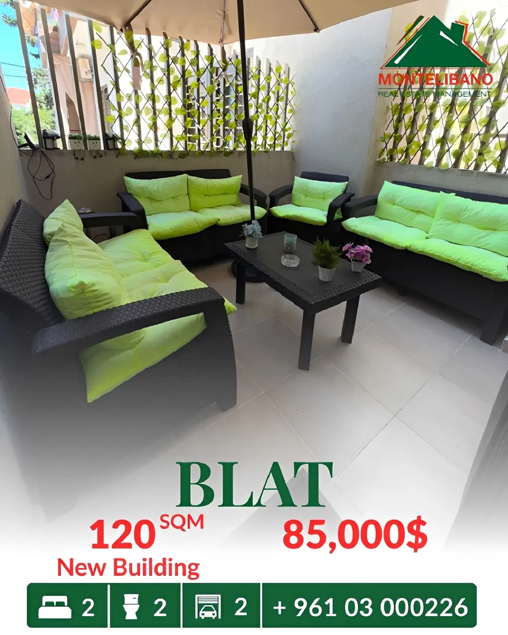 Apartment for sale in Blat, Lebanon