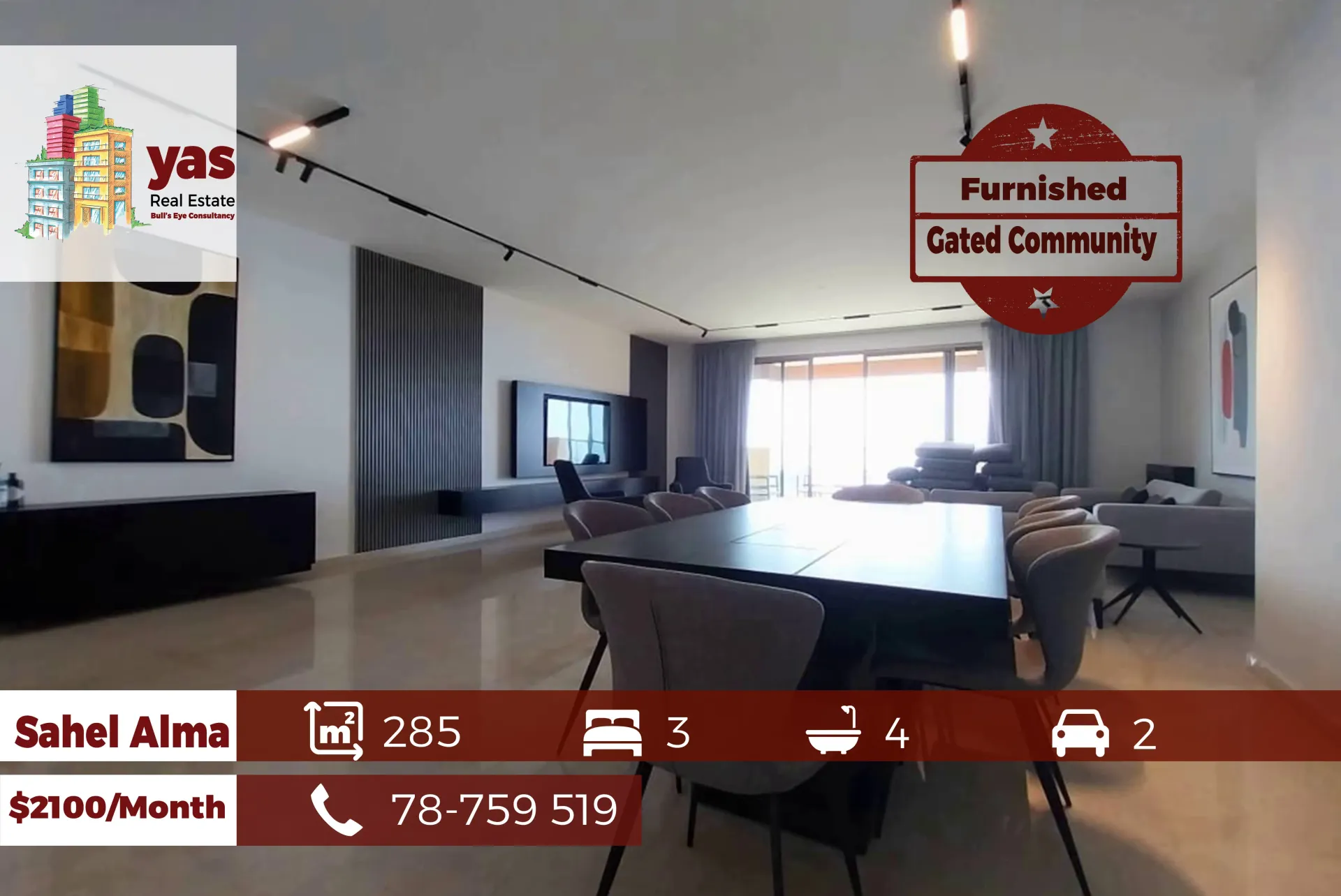 Apartment for Rent in Sahel Alma - 3 bed, 4 bath