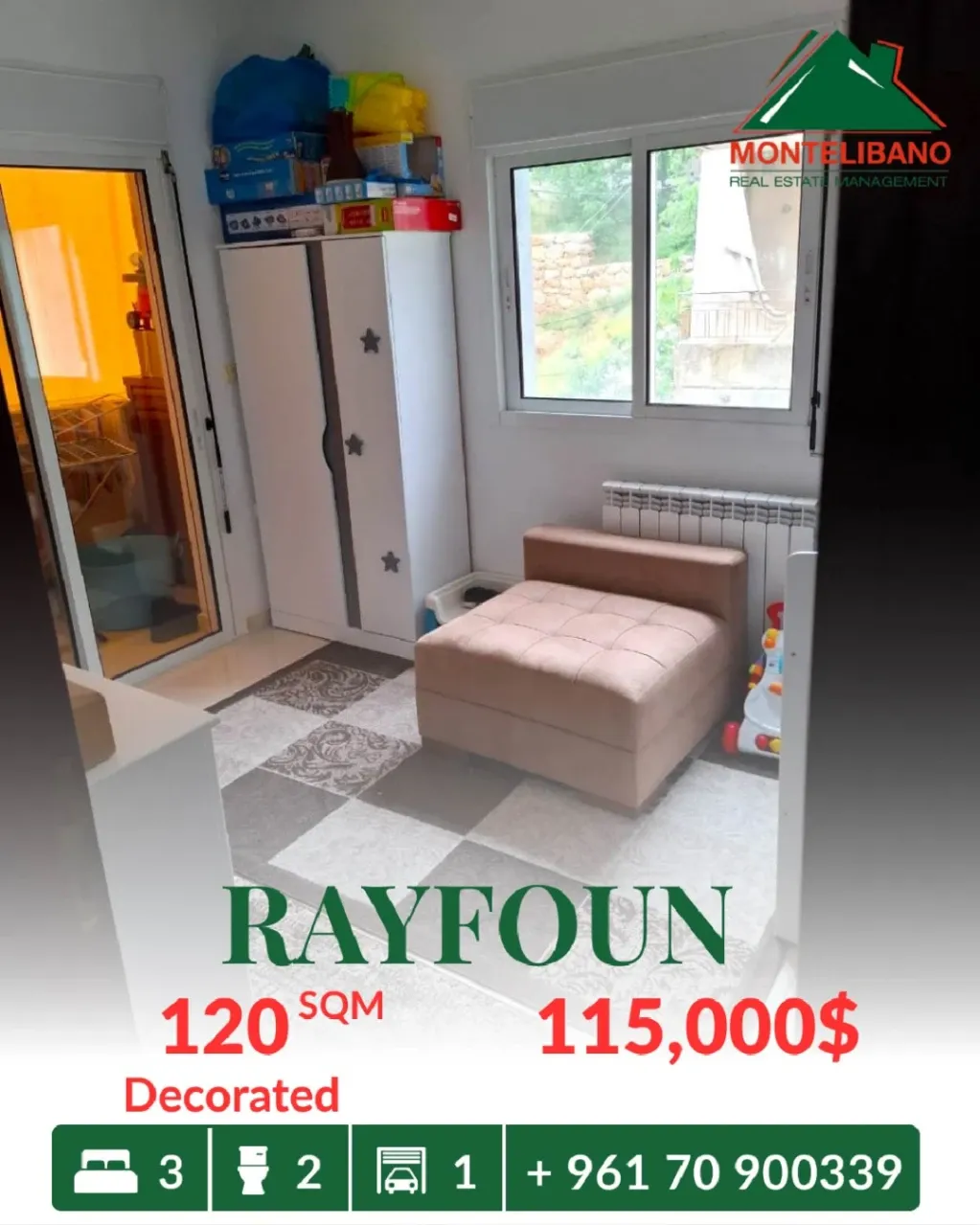 Apartment for sale in Rayfoun, Lebanon