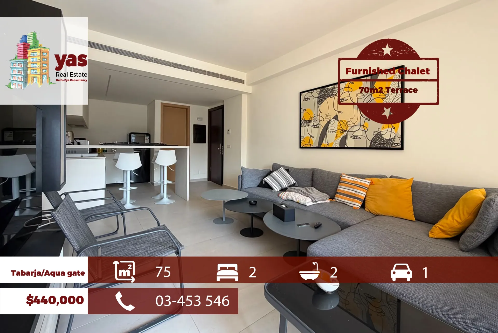 Chalet for Sale in Tabarja - 2 bed, 2 bath