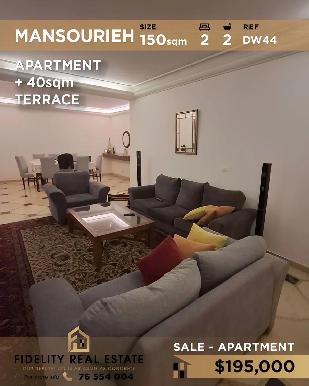Apartment for Sale in Mansourieh, Lebanon - 2 bed, 2 bath