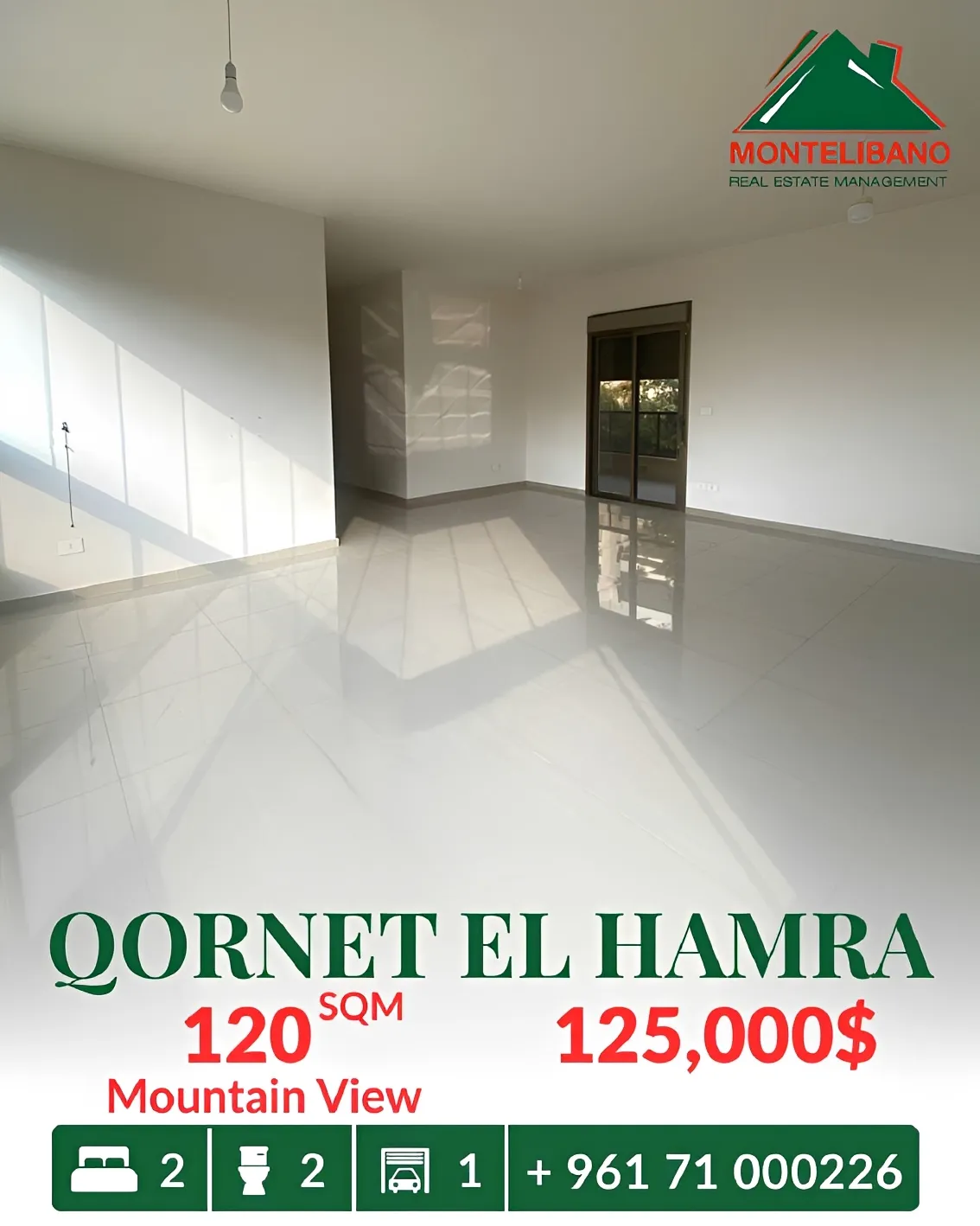 Apartment for sale in Qornet El Hamra, Lebanon