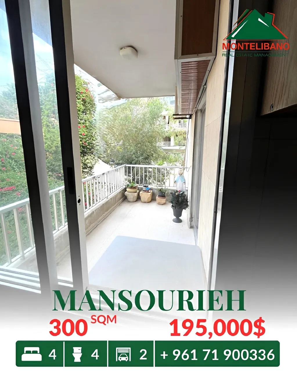 Apartment for sale in Mansourieh