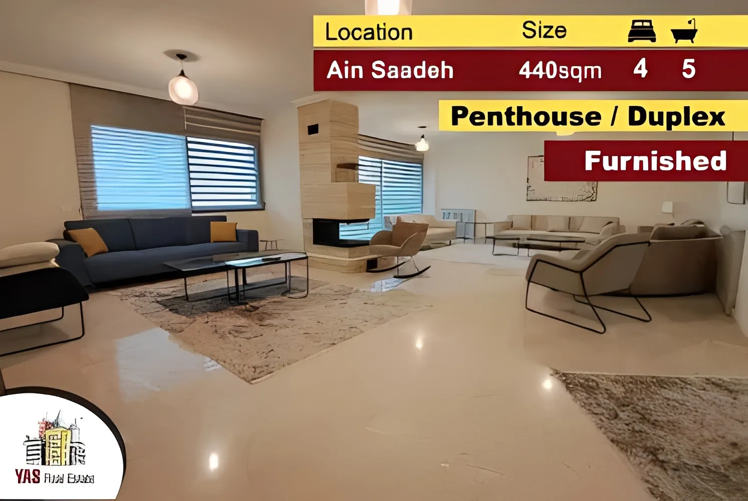 Apartment for Sale in Ain Saadeh - 4 bed, 6 bath