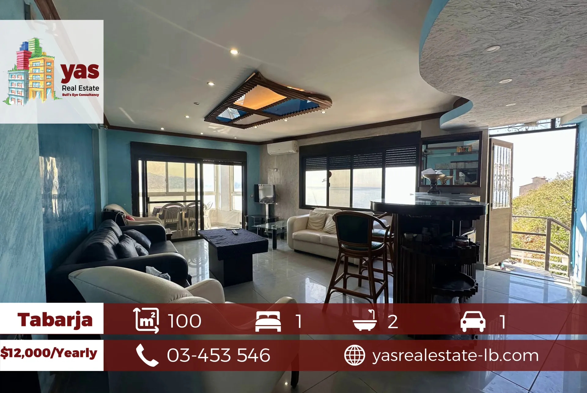 Chalet for rent in Tabarja - 1 bed, 2 bath
