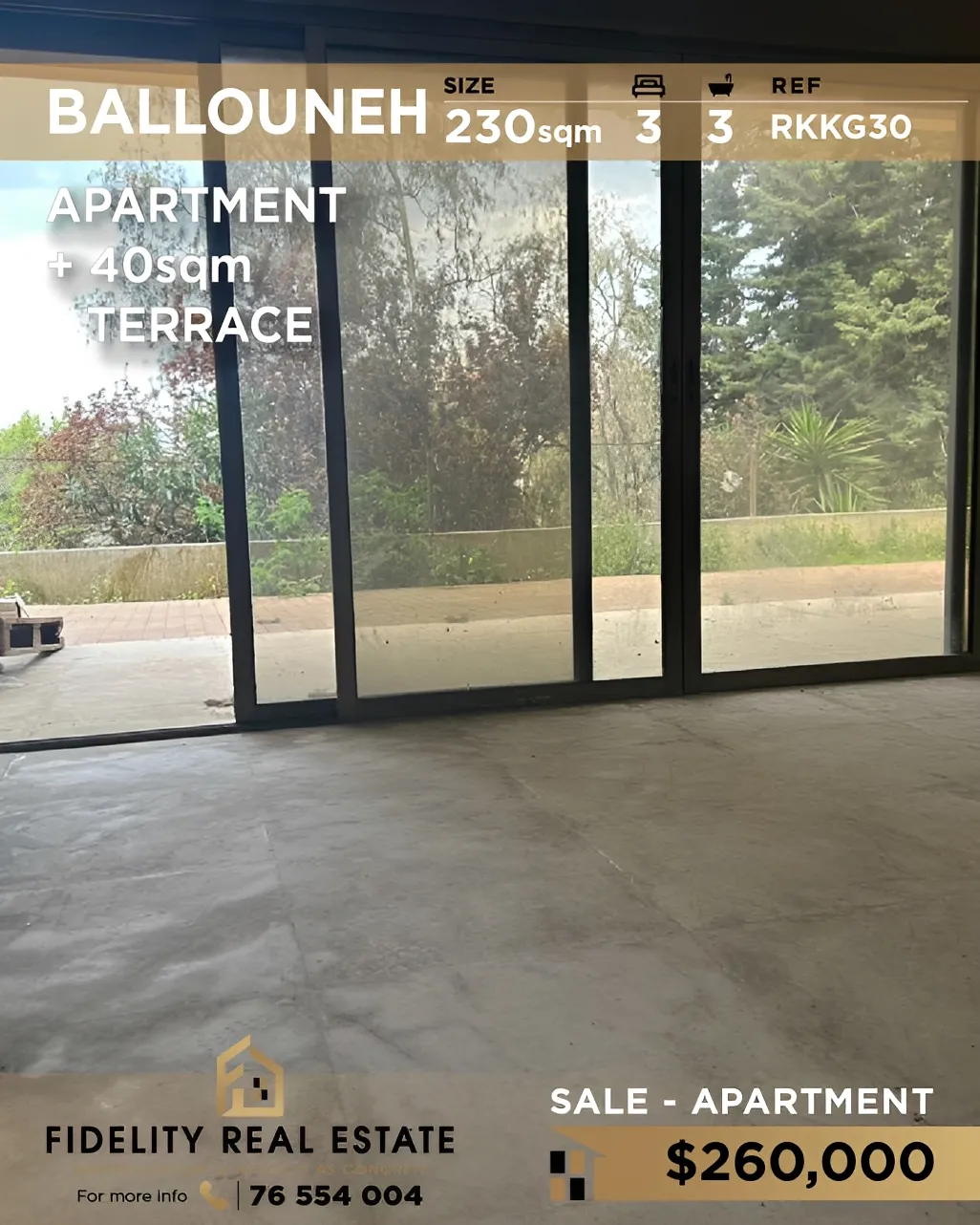 Apartment for sale in Ballouneh, Lebanon - 3 bed, 3 bath