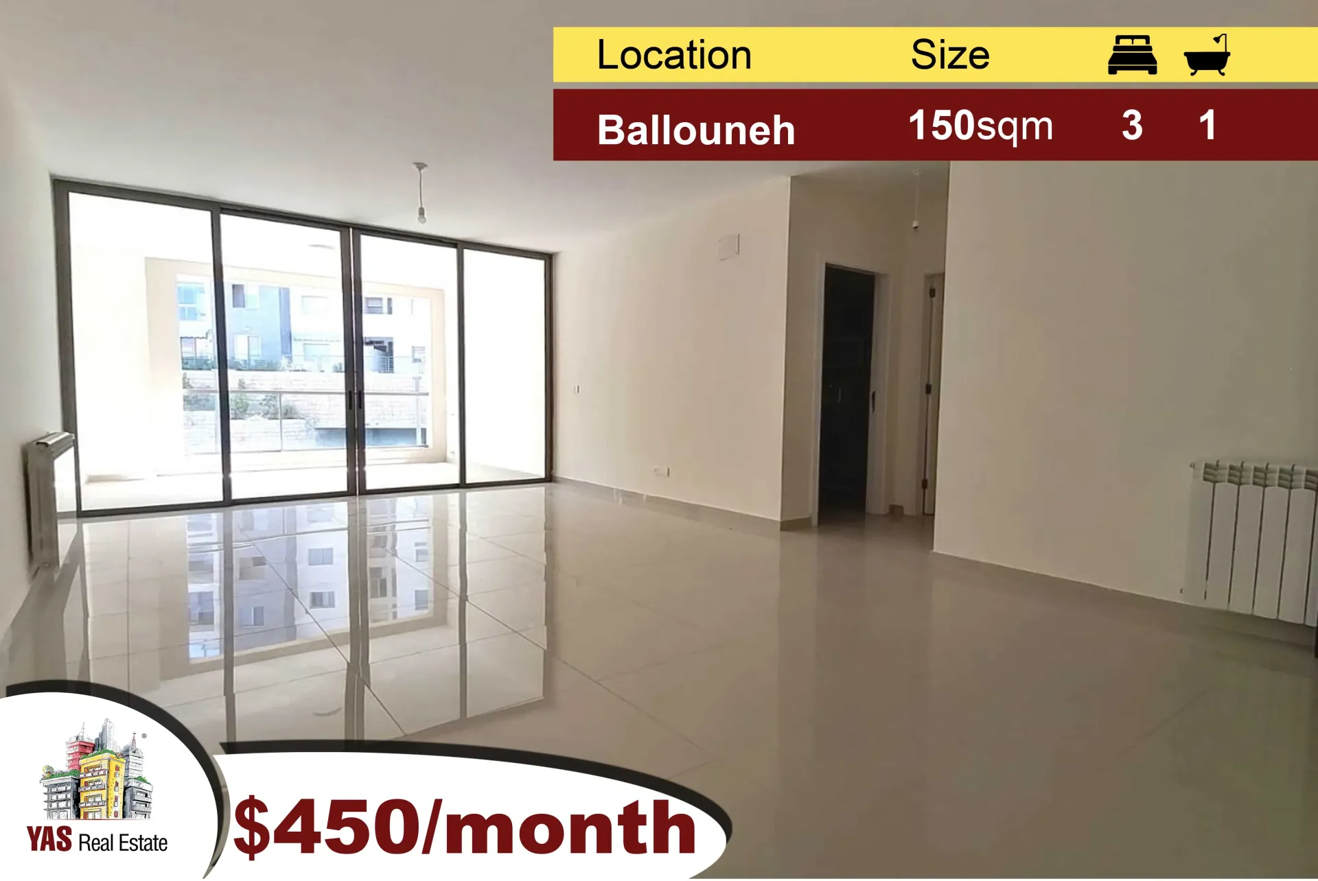 Apartment for Rent in Ballouneh