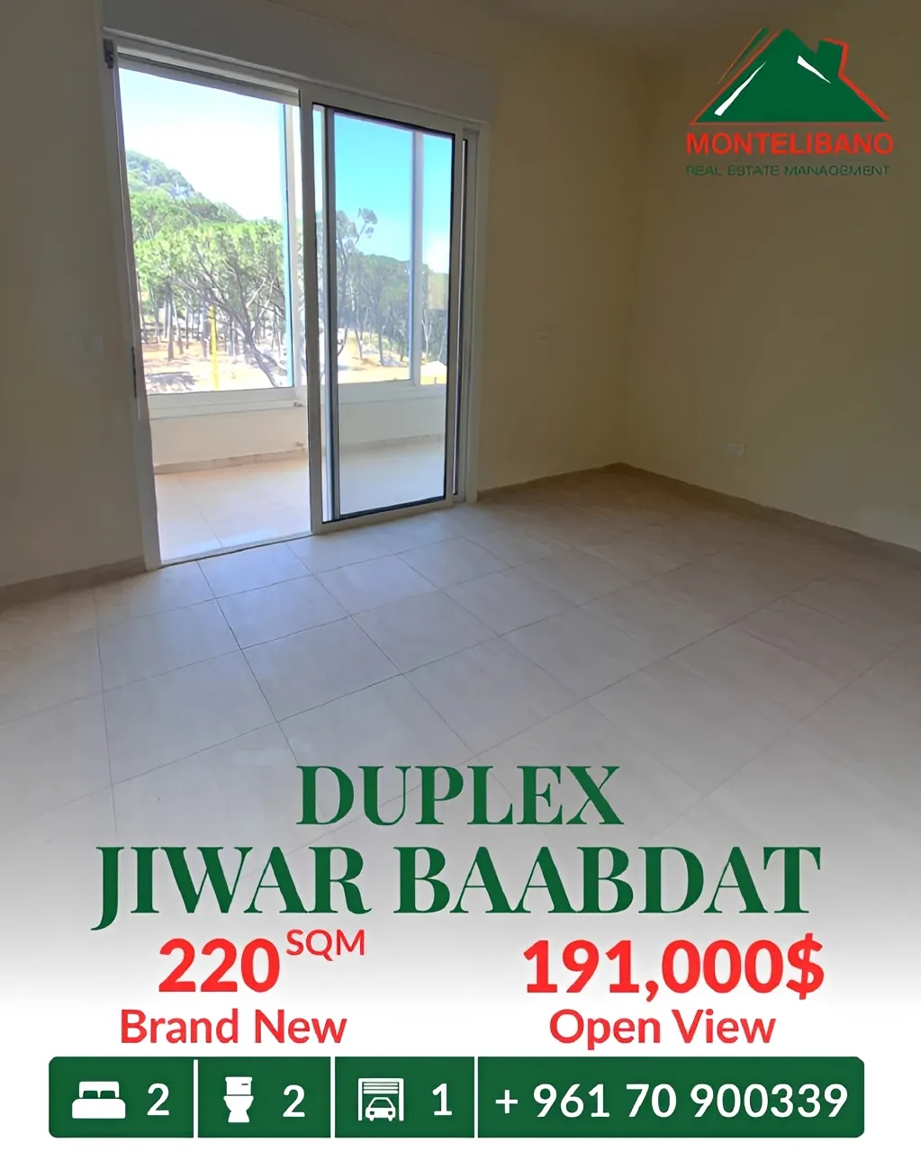 Duplex for sale in Baabdat, Lebanon