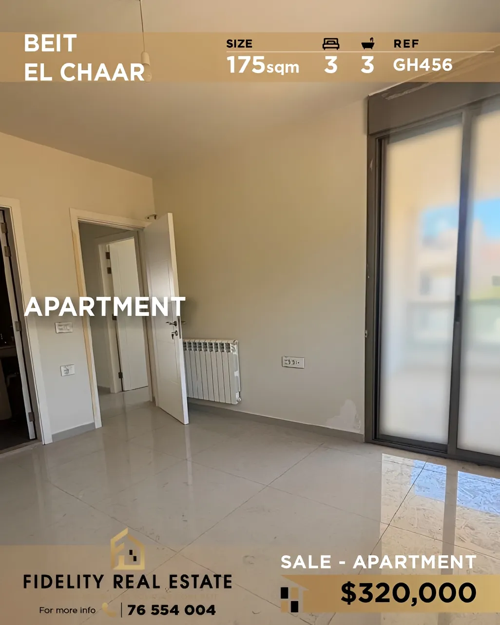 Apartment for sale in Beit El Chaar, Lebanon - 3 bed, 3 bath
