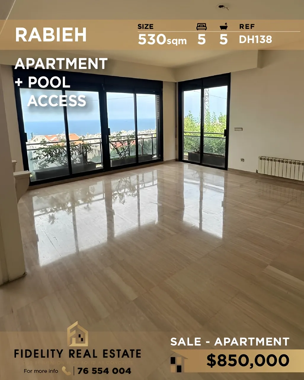 Apartment for sale in Rabieh, Lebanon - 5 bed, 5 bath