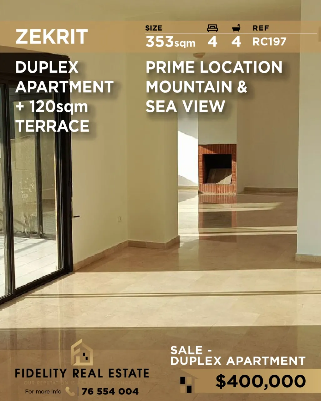 Duplex for sale in Zikrit, Lebanon - 4 bed, 4 bath