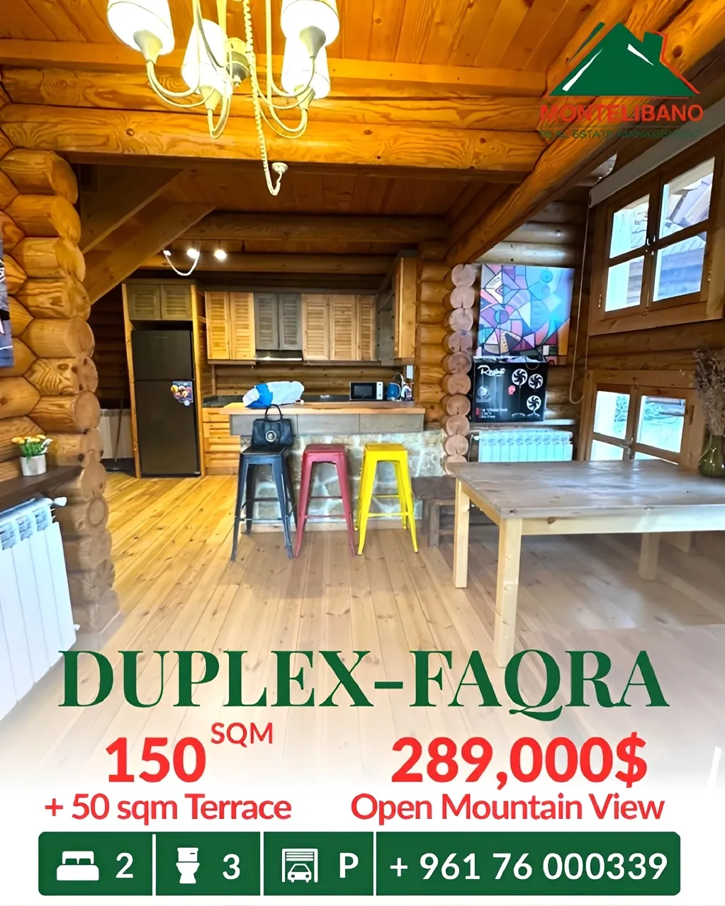 Duplex for sale in Faqra, Lebanon