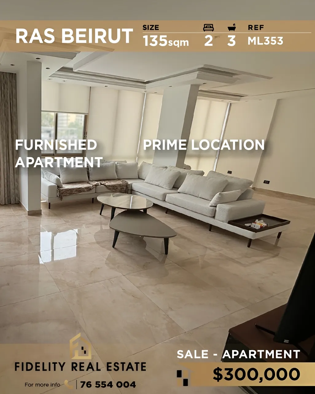 Apartment for sale in Ras Beirut, Beirut, Lebanon