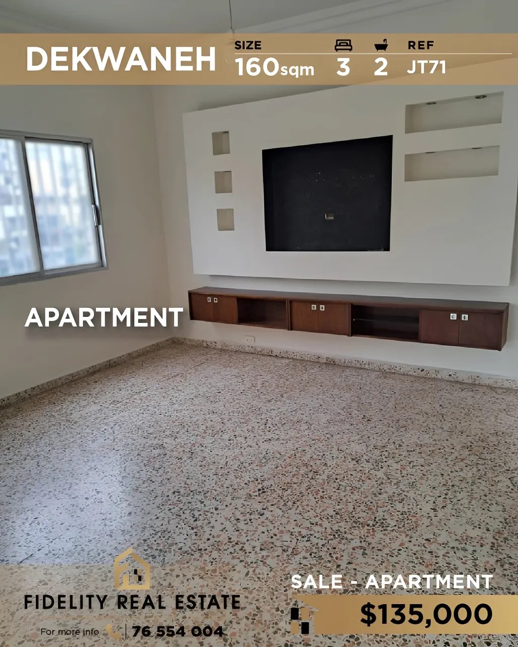 Apartment for sale in Dekwaneh, Lebanon - 3 bed, 2 bath