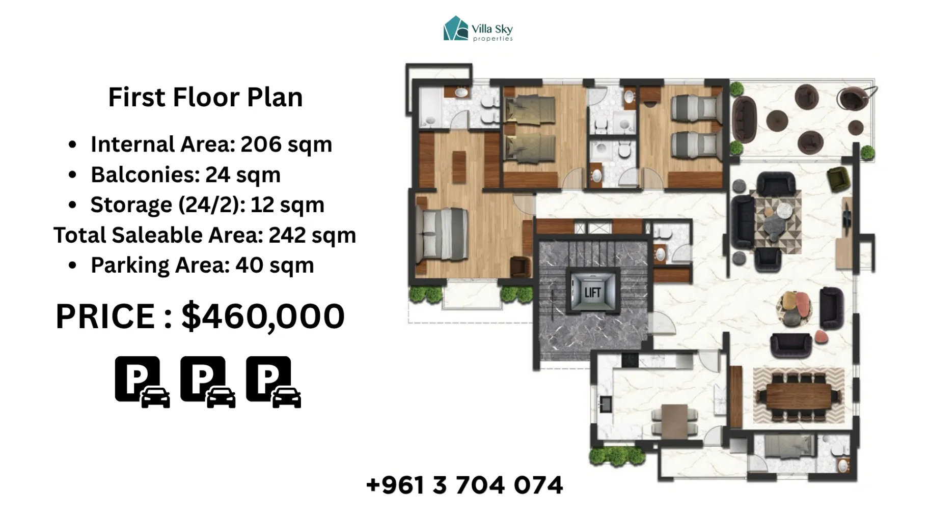 Apartment for sale in Bayada, Rabieh, Lebanon