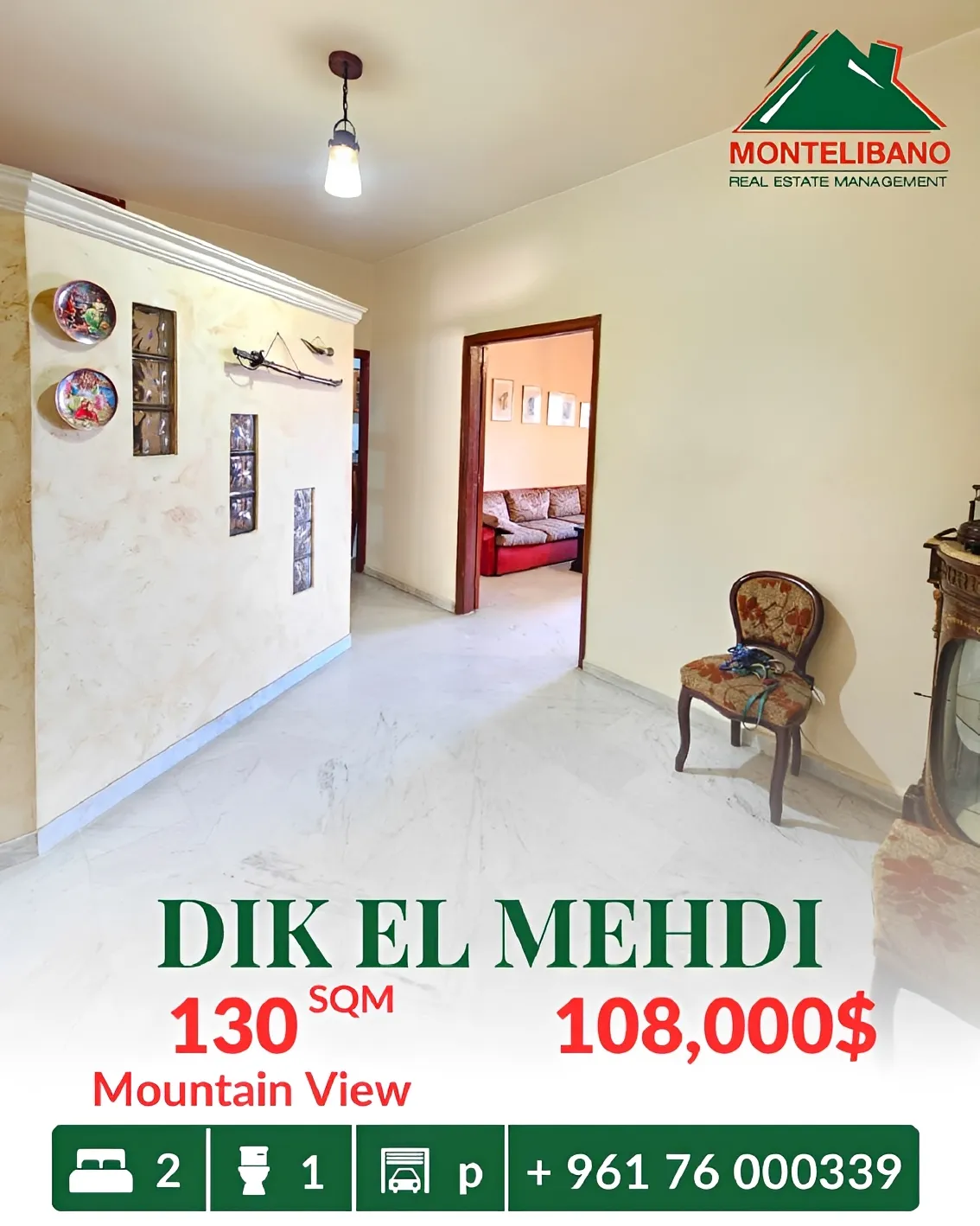 Apartment for sale in Dik El Mehdi, Lebanon