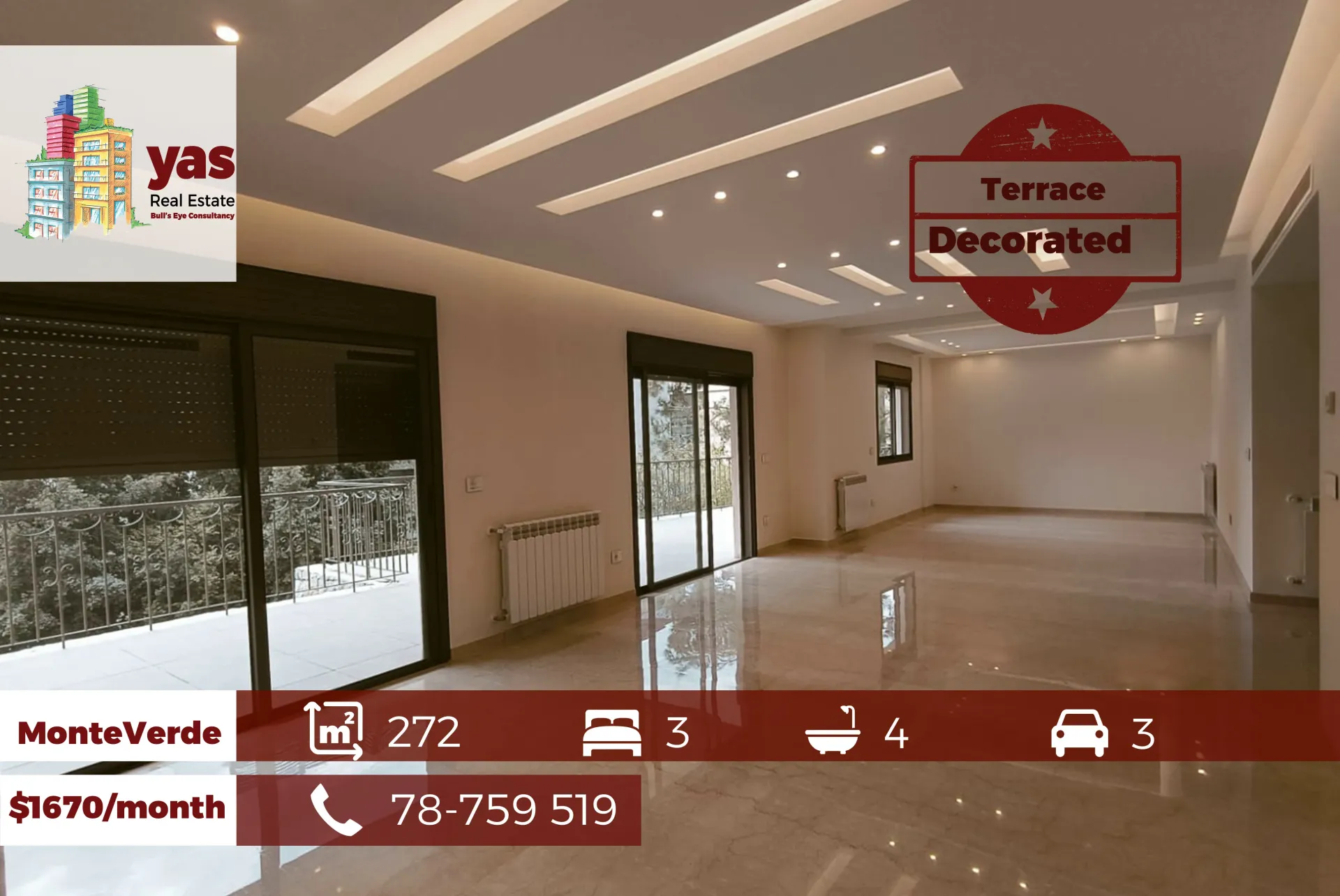 Apartment for Rent in Montiverdi - 3 bed, 4 bath