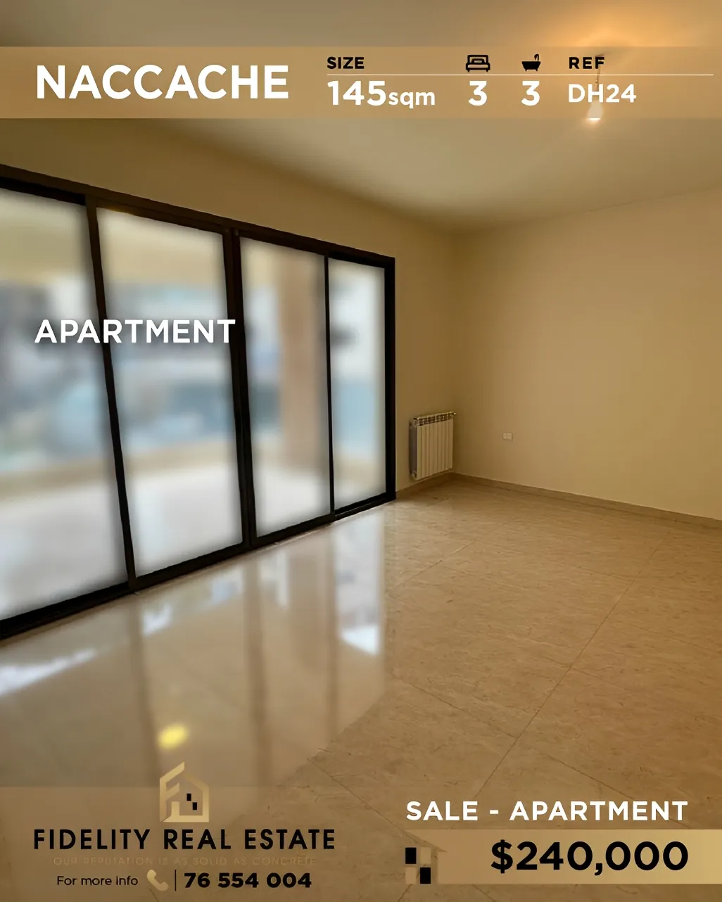 Apartment for sale in Naqqache, Lebanon - 3 bed, 3 bath