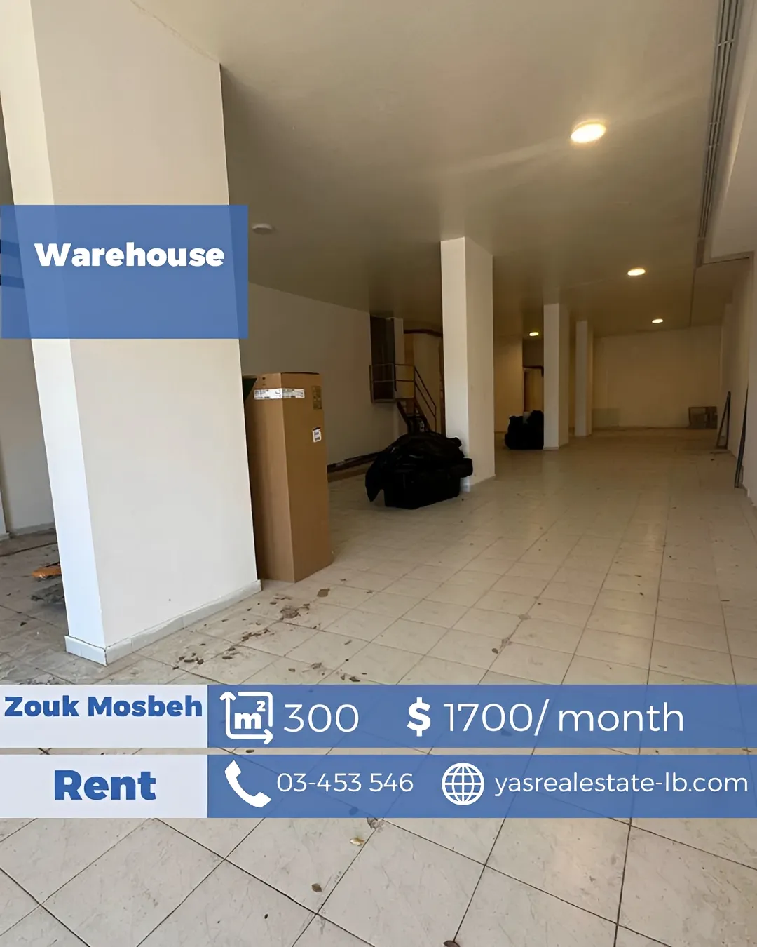 Warehouse for rent in Zouk Mosbeh