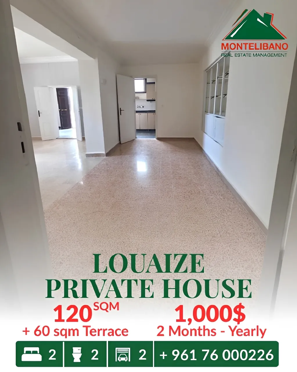 House for rent in Louaizeh