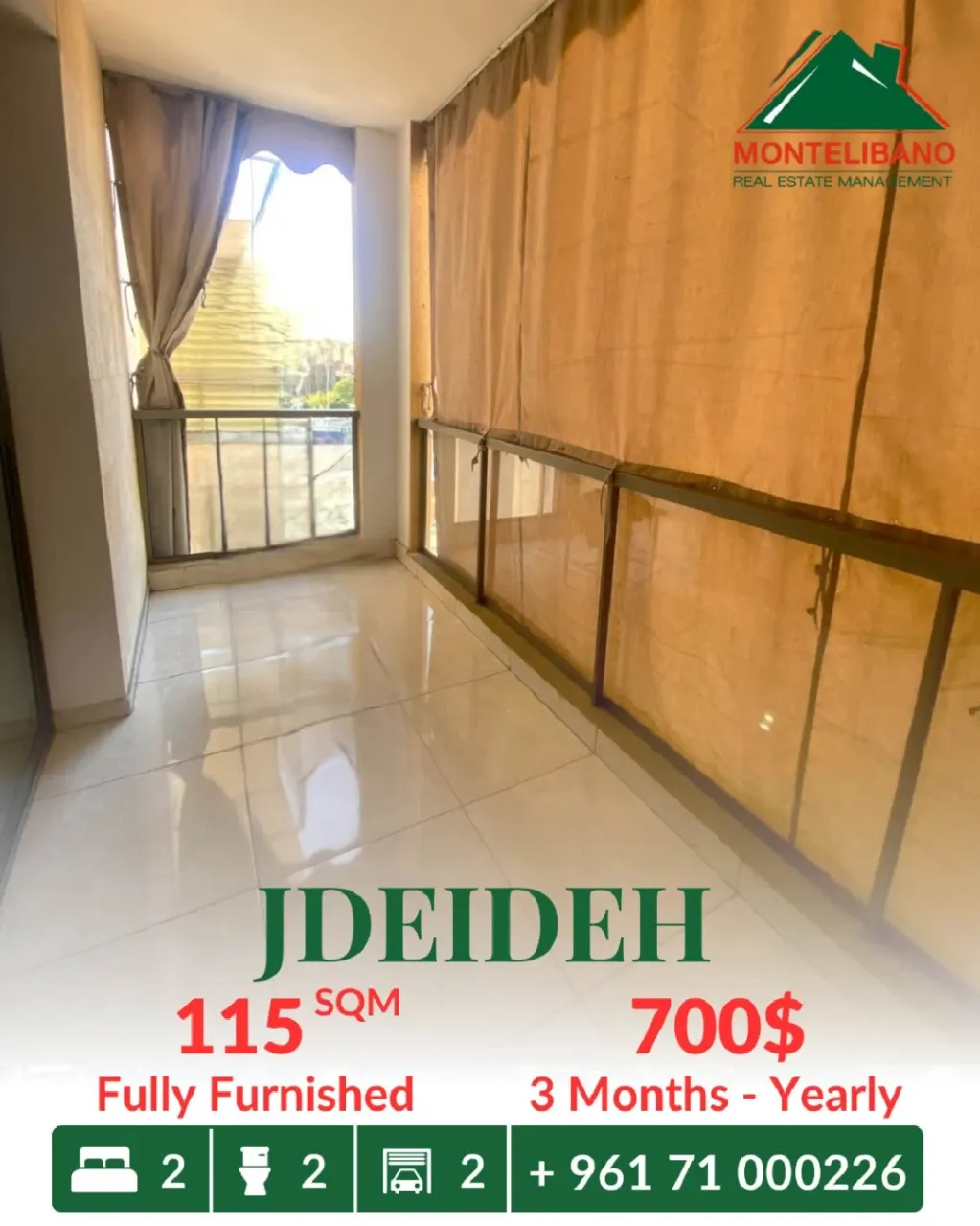 Apartment for rent in Jdeideh, Lebanon