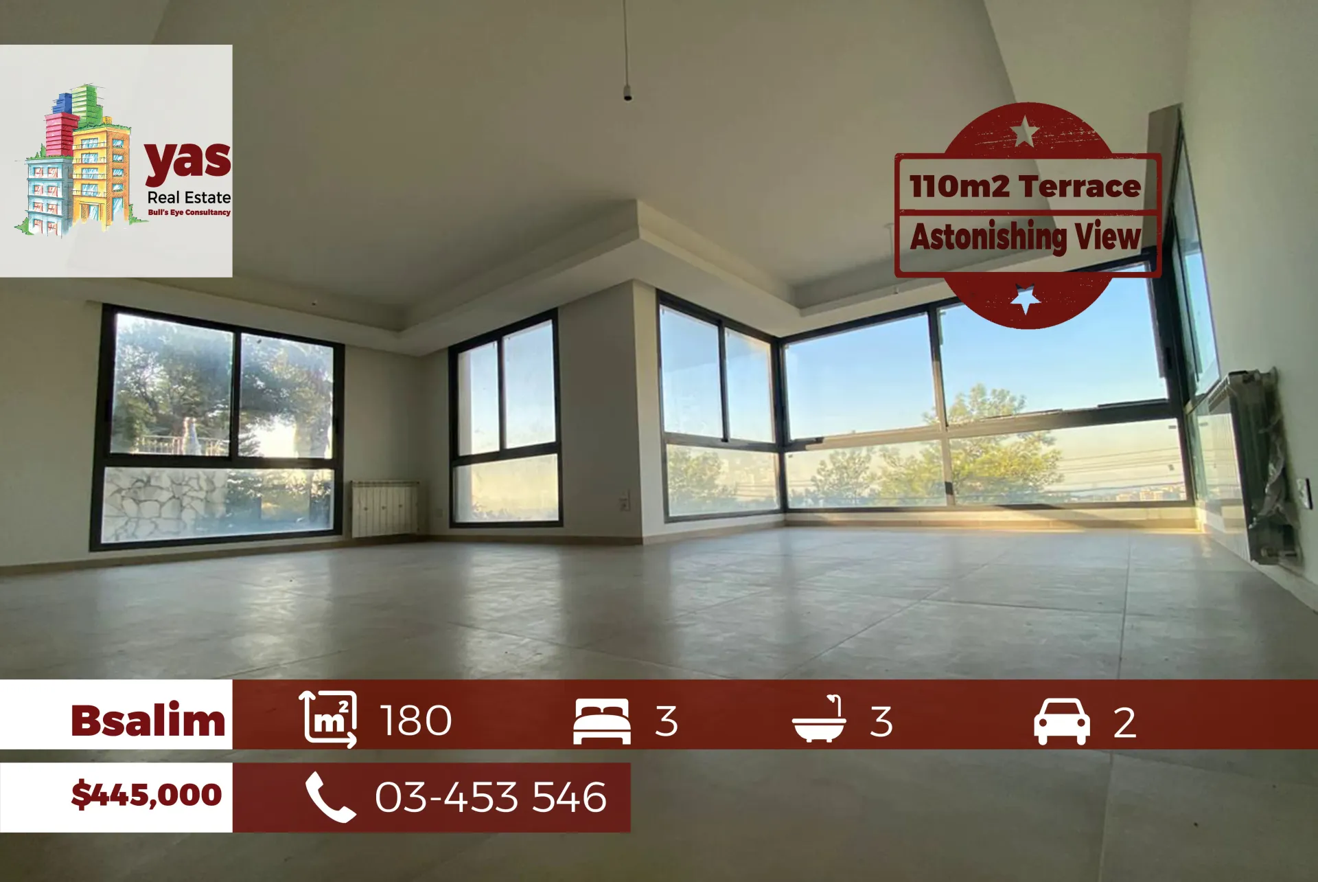 Apartment for Sale in Bsalim - 3 bed, 4 bath