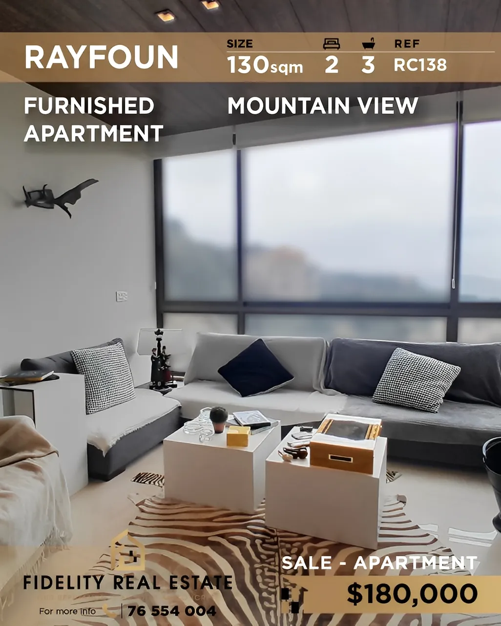 Apartment for Sale in Rayfoun, Lebanon - 2 bed, 3 bath