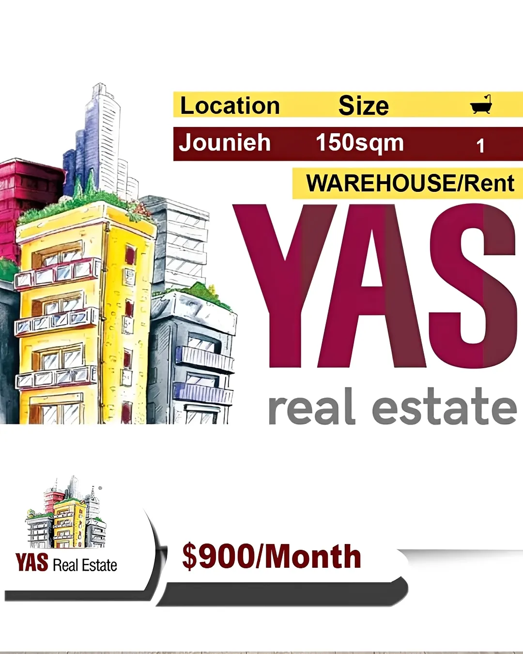 Warehouse for rent in Jounieh