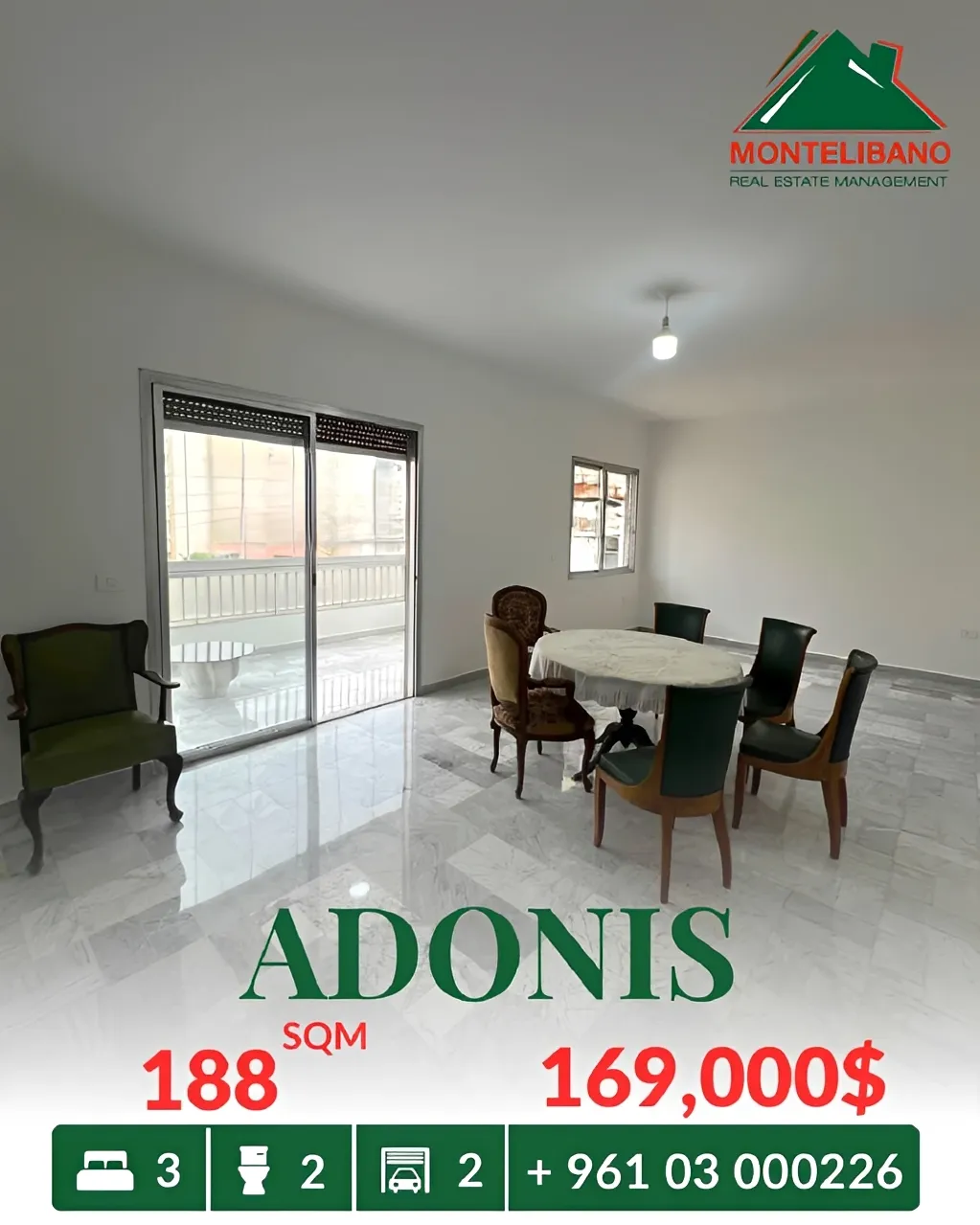 Apartment for sale in Adonis, Lebanon - 3 bed, 2 bath