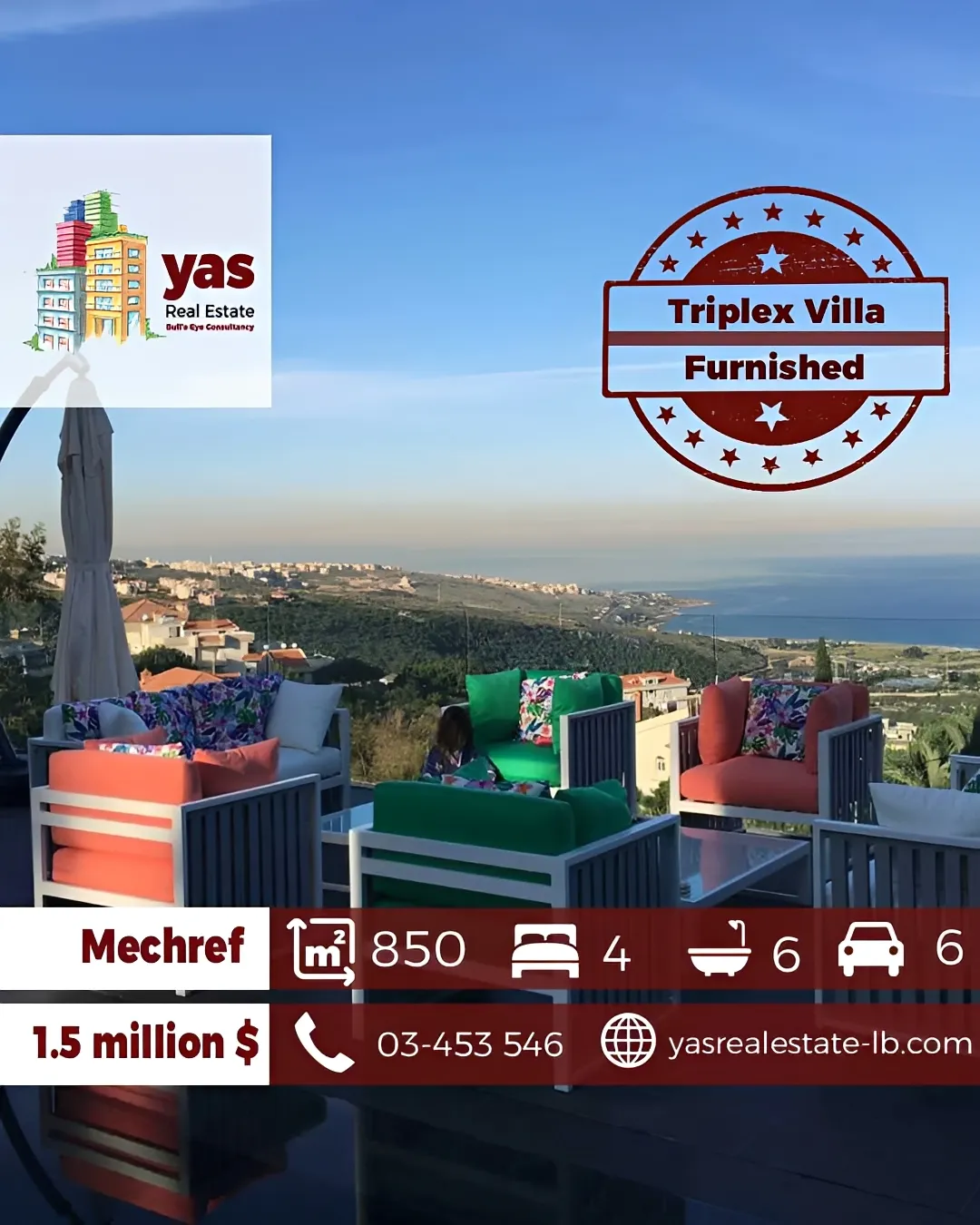 Villa for sale in Mechref - 4 bed, 6 bath