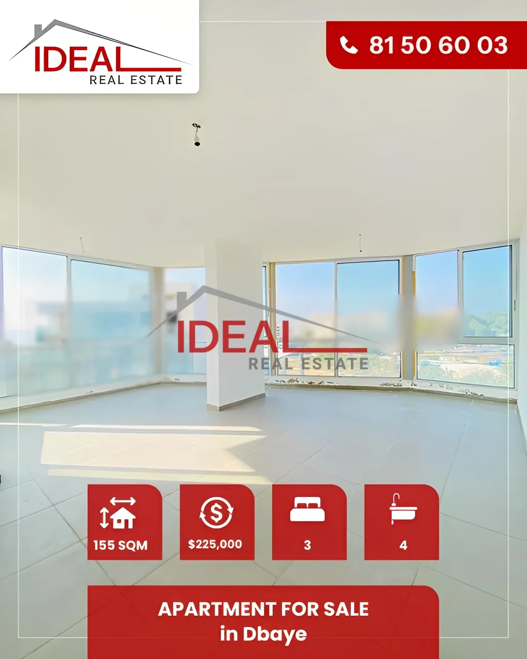 Apartment for Sale in Dbayeh, Lebanon - 3 bed, 4 bath