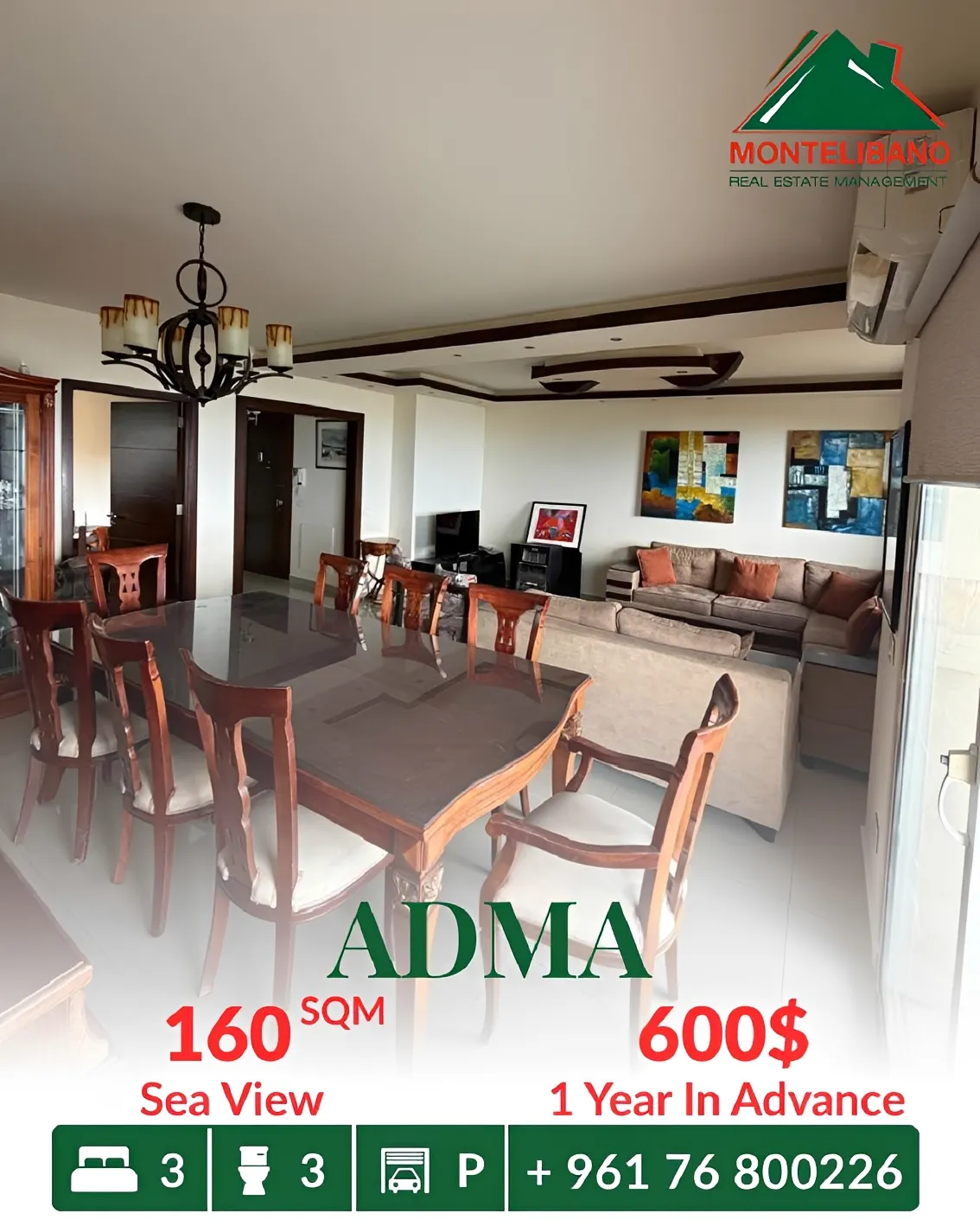 Apartment for rent in Adma w Dafnah