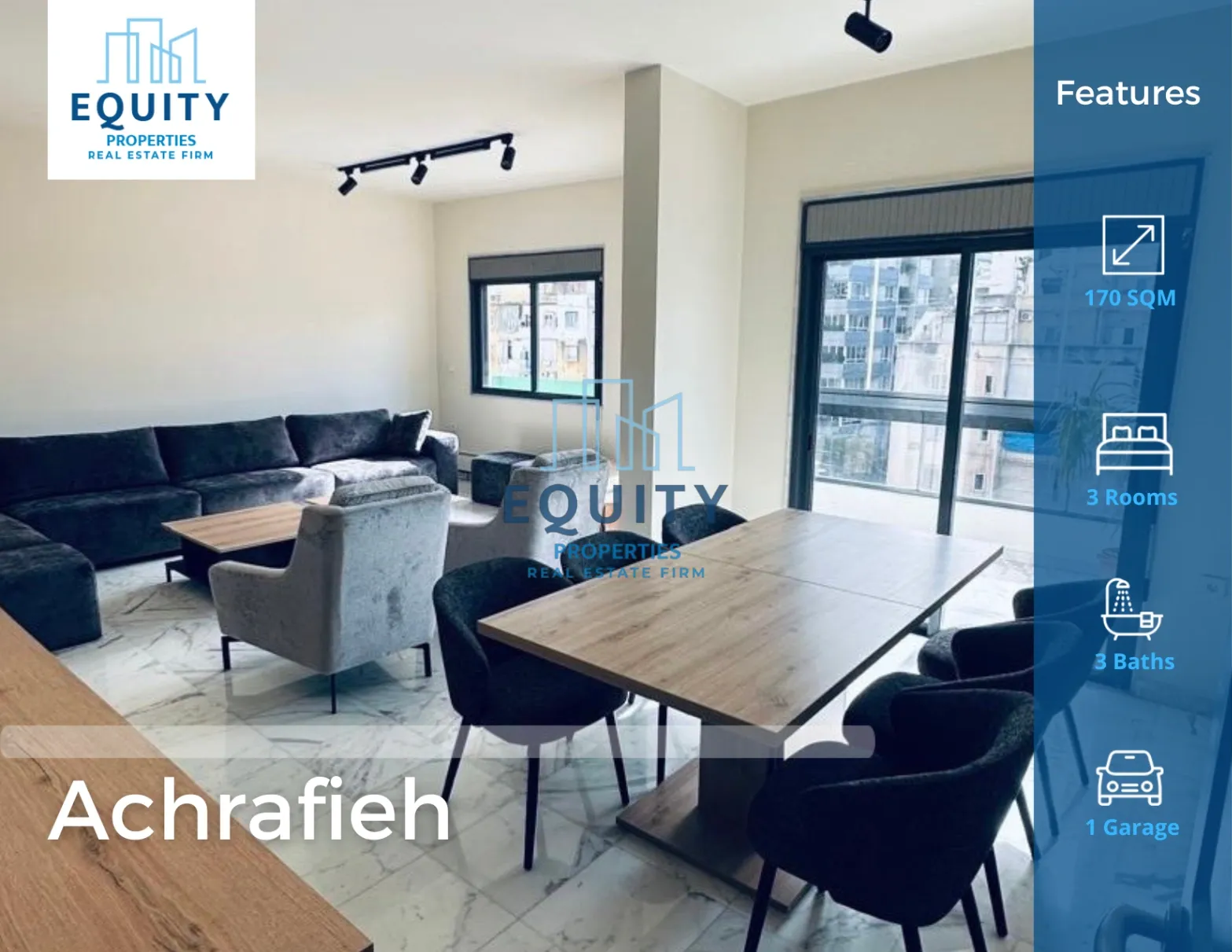 Apartment for sale in Achrafieh, Beirut, Lebanon - 3 bed, 3 bath