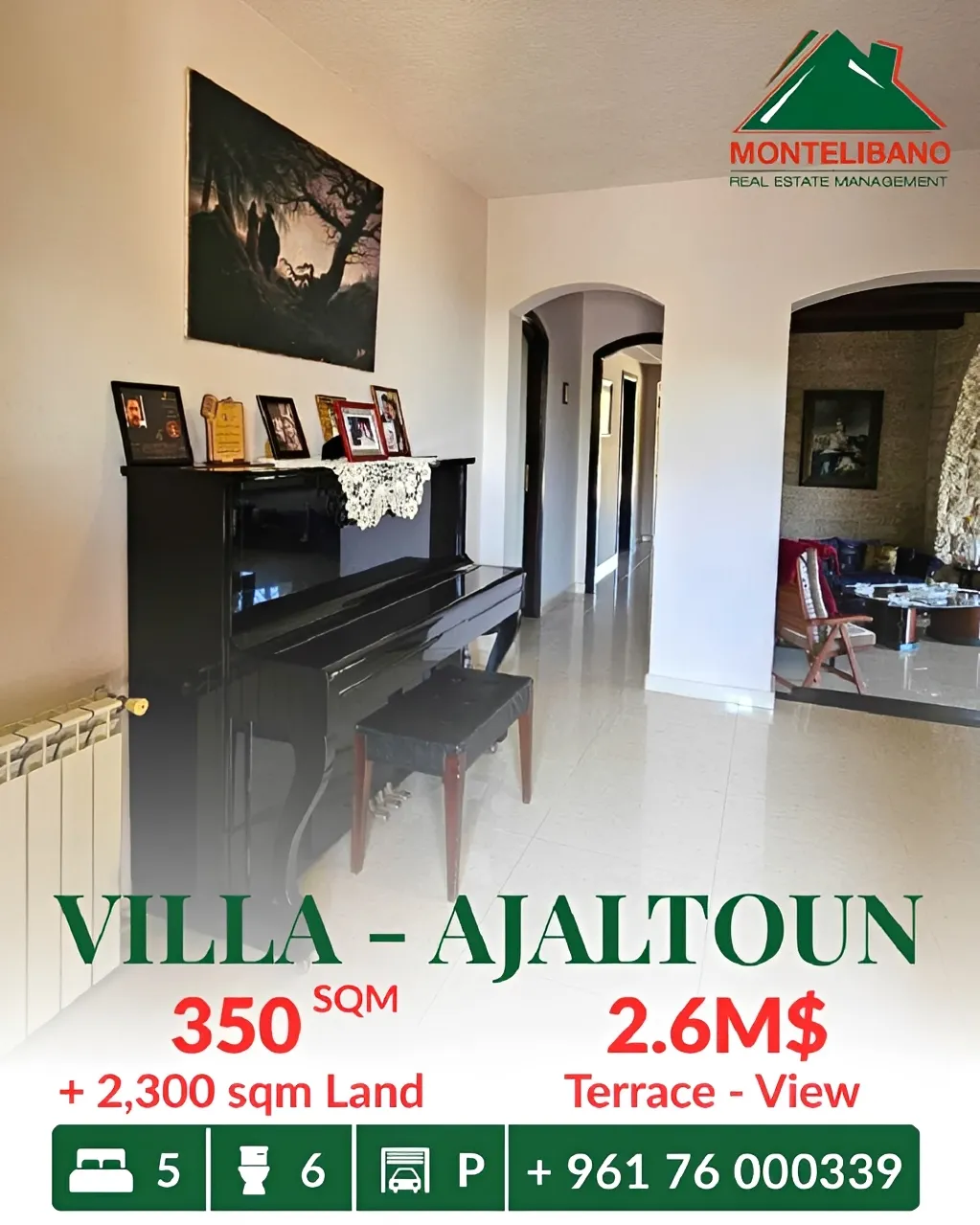 Villa for sale in Ajaltoun, Lebanon