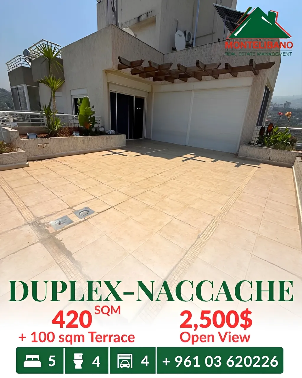 Duplex for rent in Naqqache, Lebanon