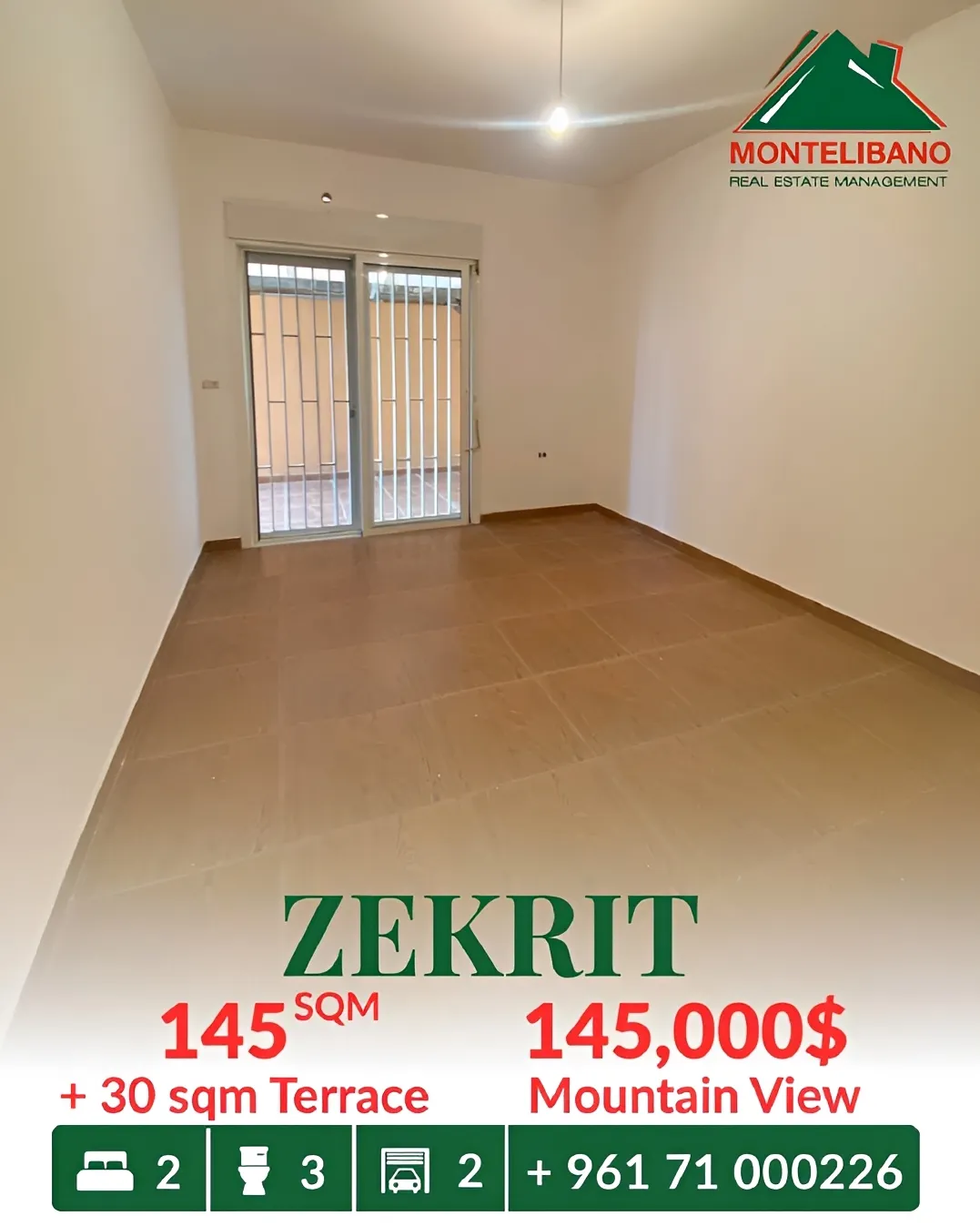 Apartment for sale in Zikrit, Lebanon
