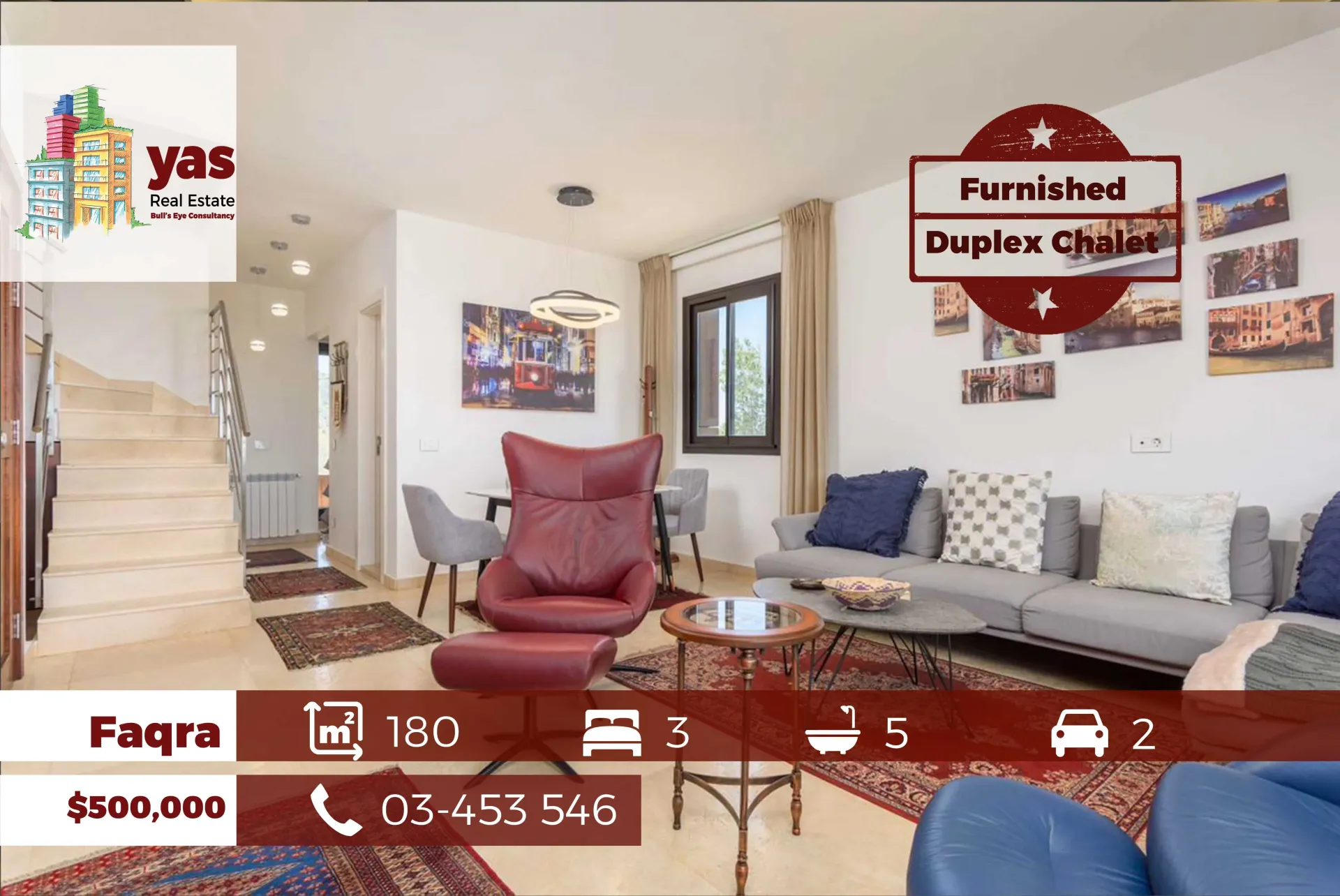 Chalet for Sale in Faqra - 3 bed, 5 bath