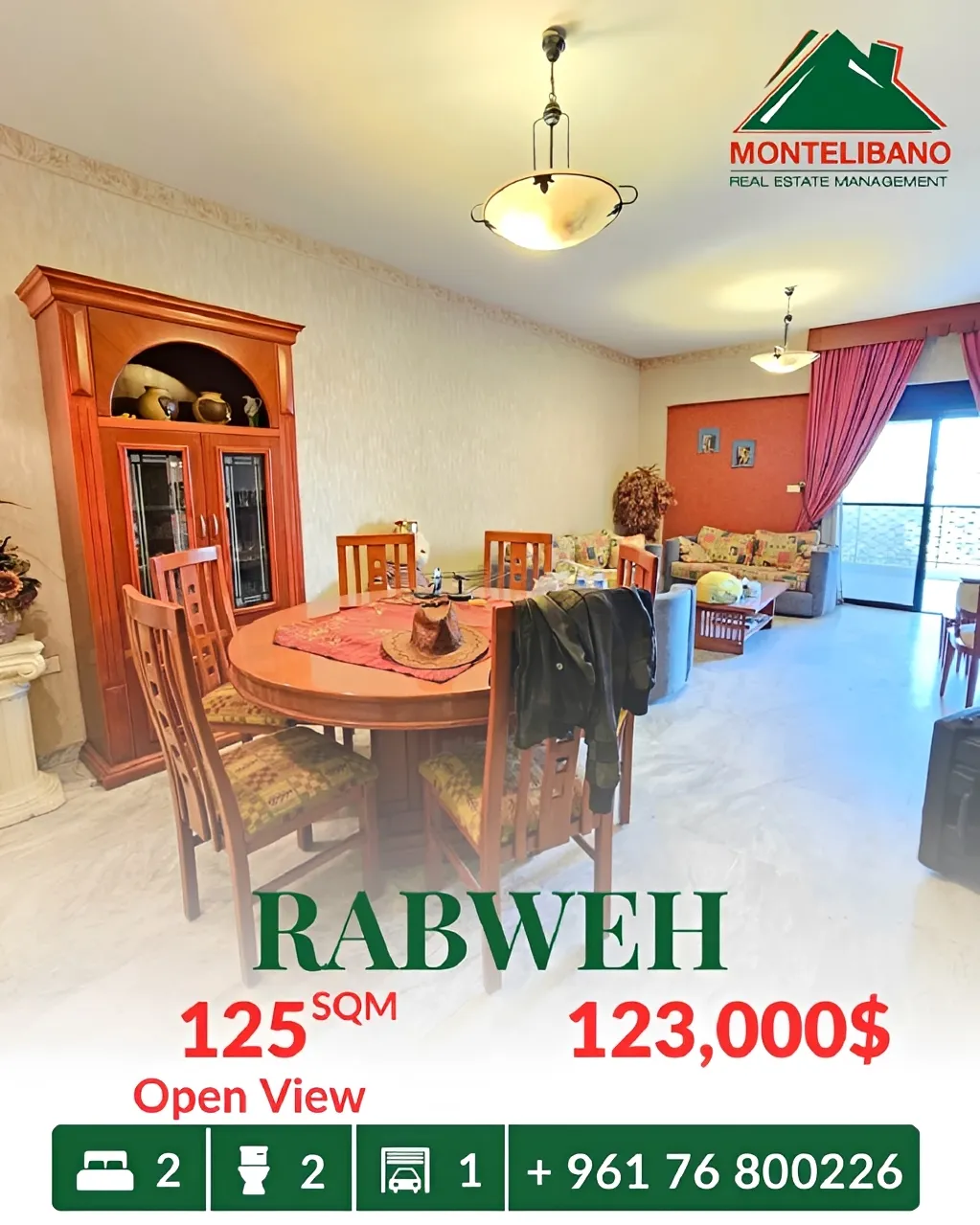 Apartment for sale in Rabweh, Bayrut, Lebanon