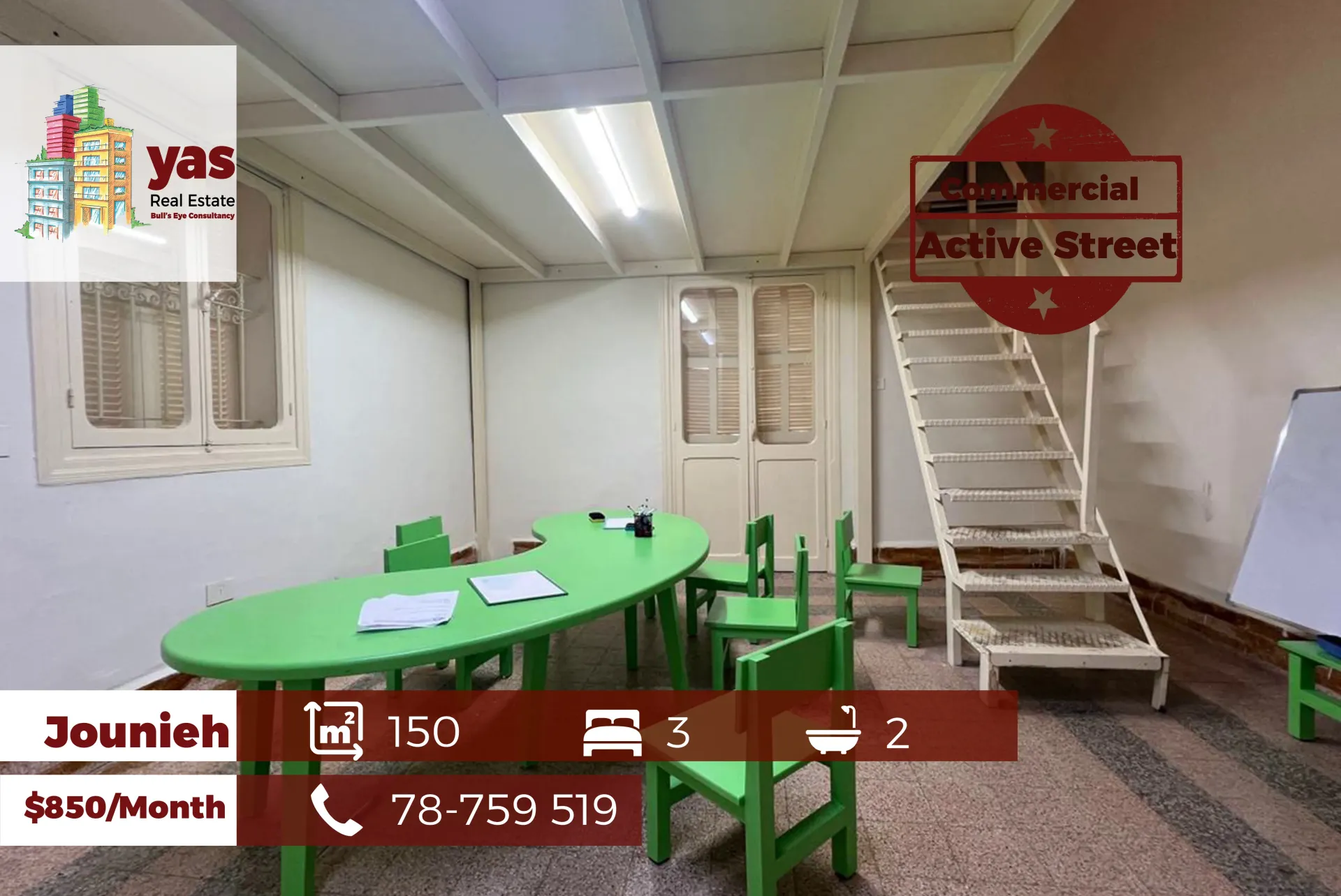 Apartment for Rent in Jounieh - 3 bed, 2 bath
