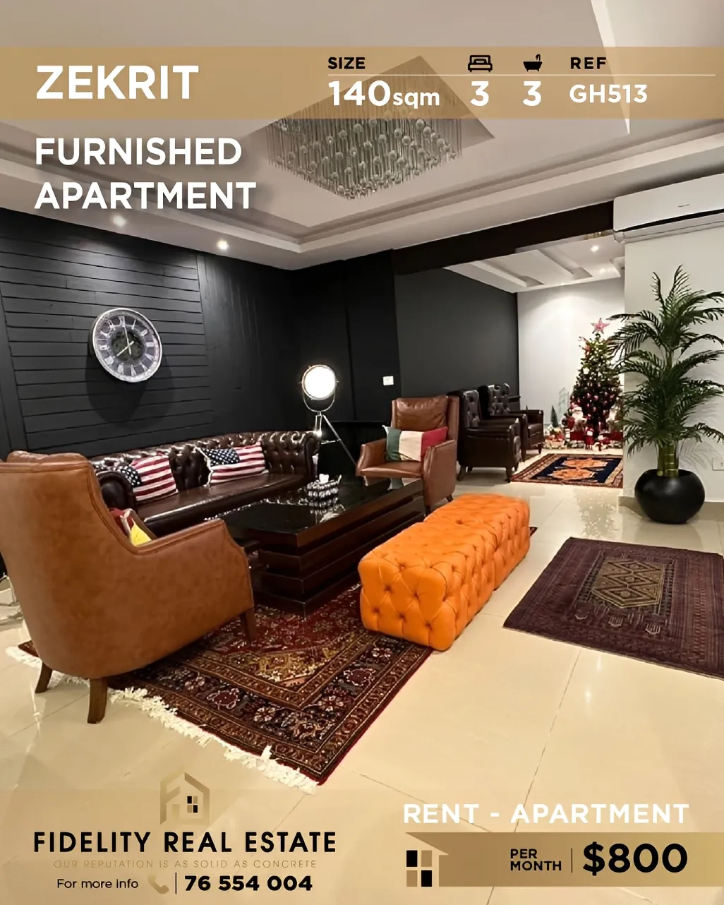 Apartment for rent in Zikrit, Lebanon - 3 bed, 3 bath